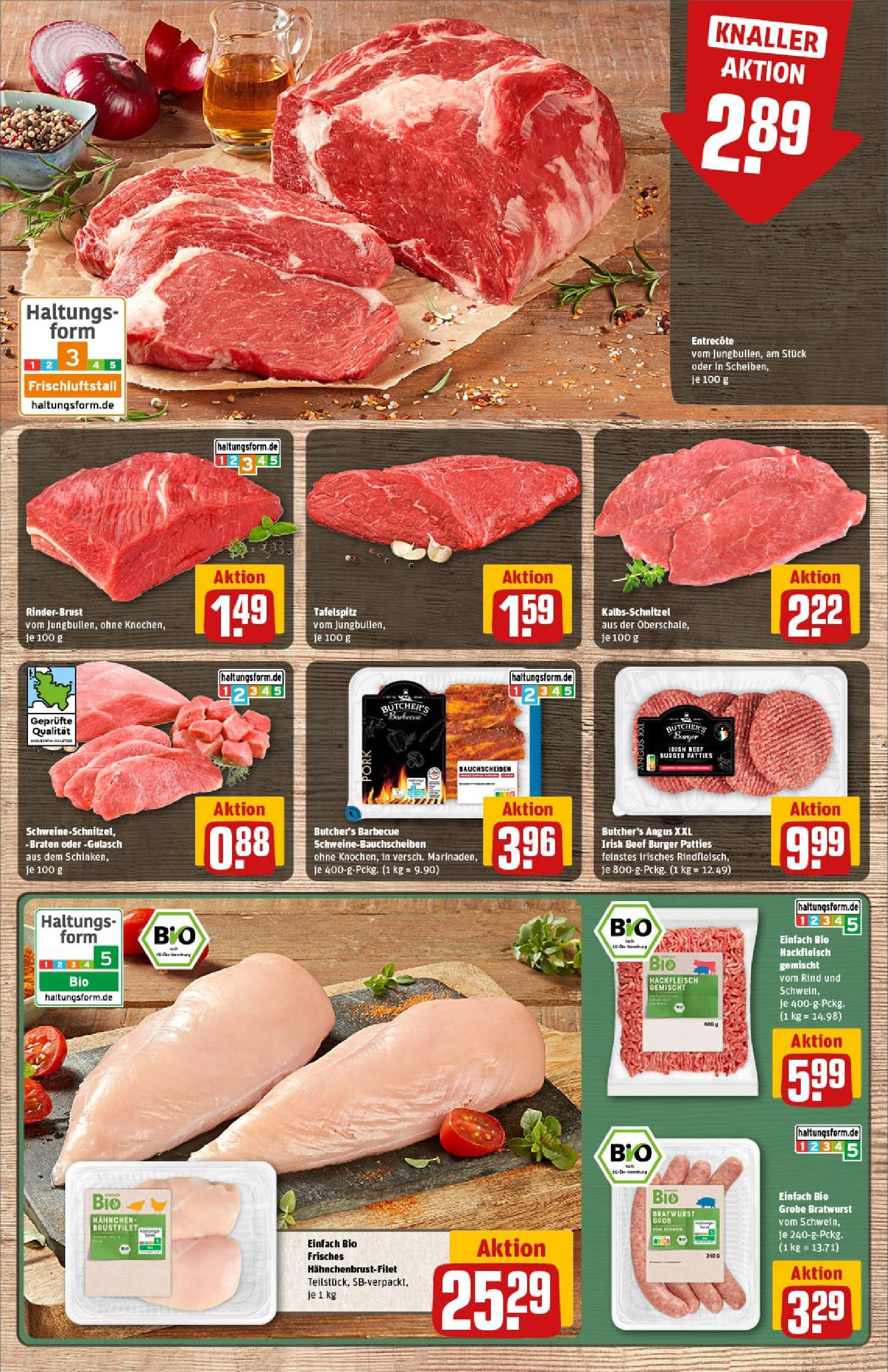 REWE Prospekt ab 11.08.2025 zum Blättern » Angebote | Seite: 9 | Produkte: Bratwurst, Entrecote, Steak, Hackfleisch