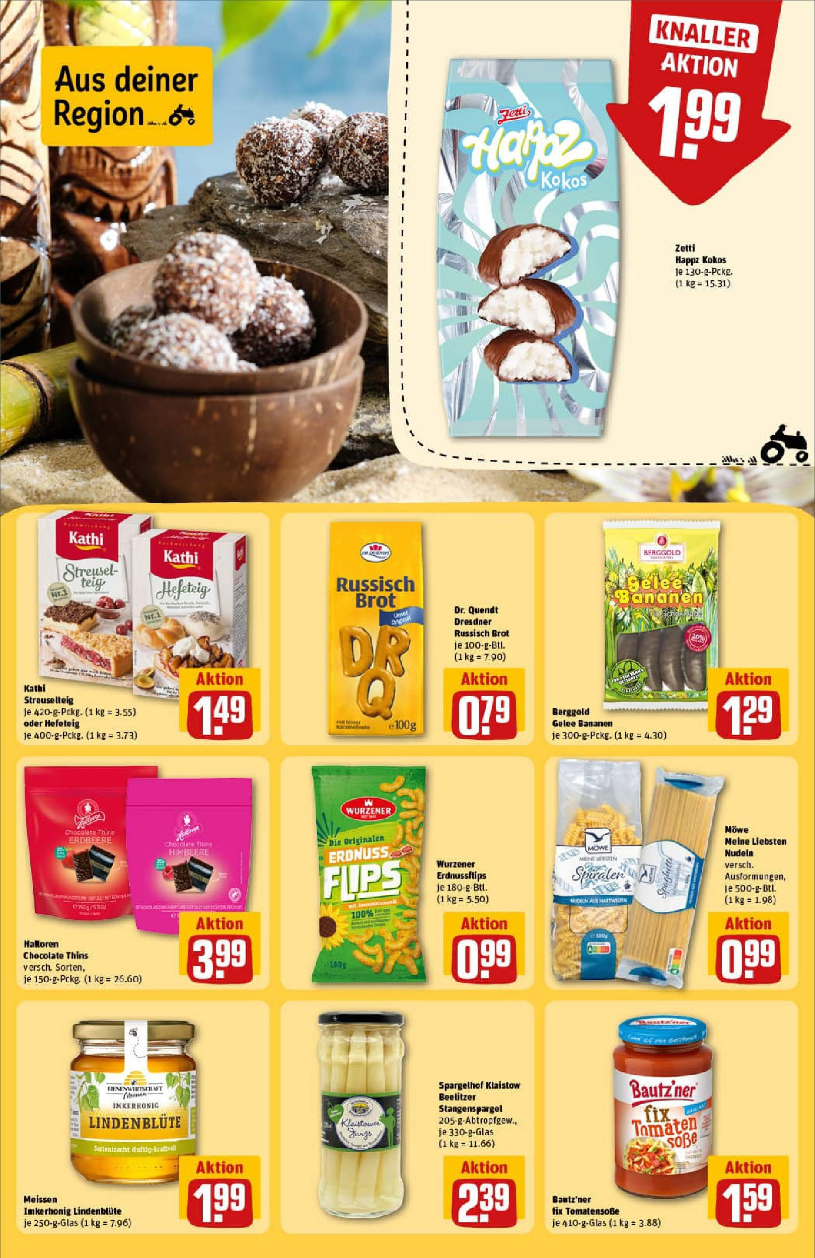 REWE Prospekt ab 11.08.2025 zum Blättern » Angebote | Seite: 20 | Produkte: Bananen, Soße, Himbeere, Pasta