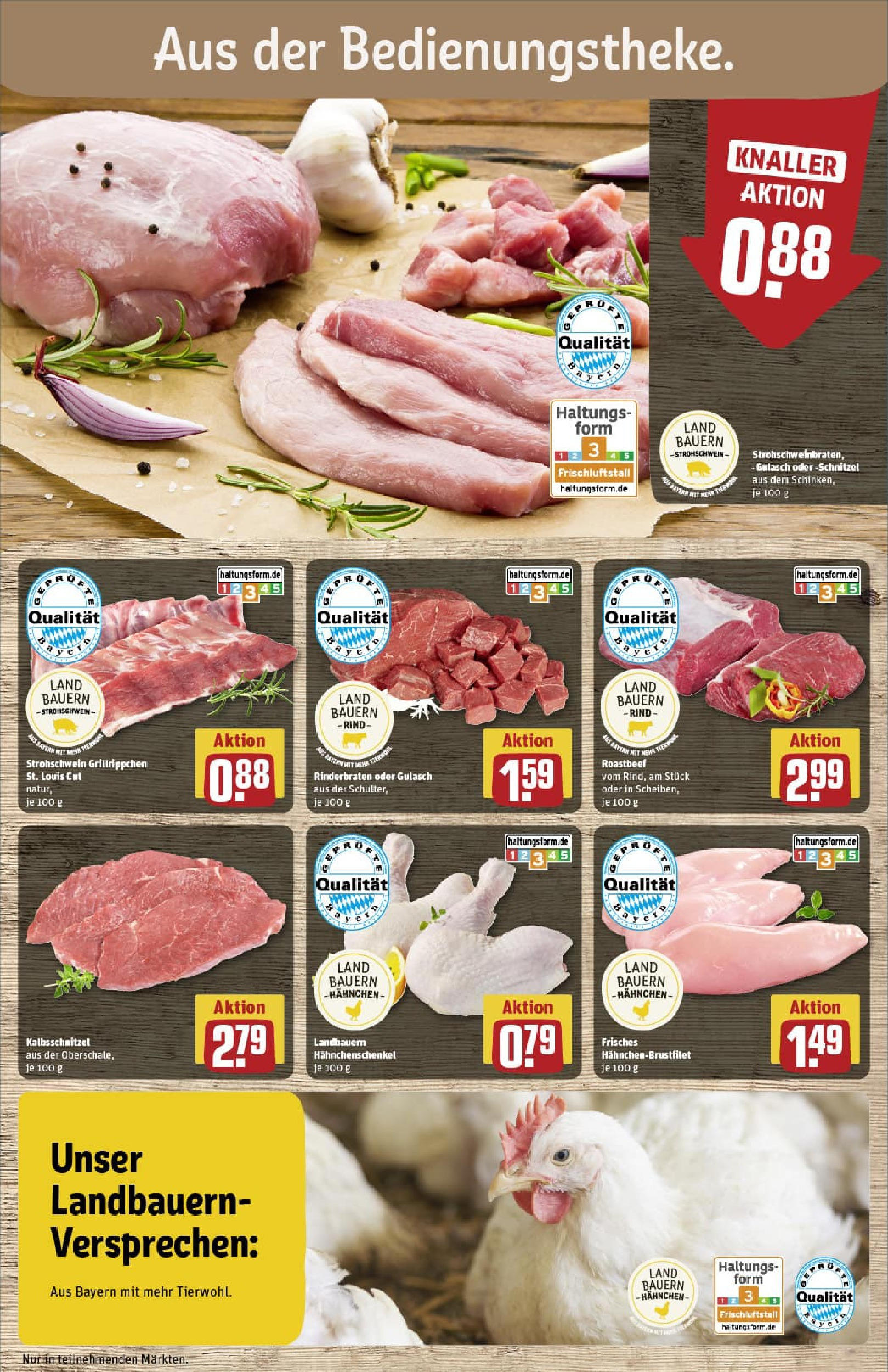 REWE Prospekt ab 11.08.2025 zum Blättern » Angebote | Seite: 10 | Produkte: Rinderbraten, Hahnchen, Roastbeef, Gulasch