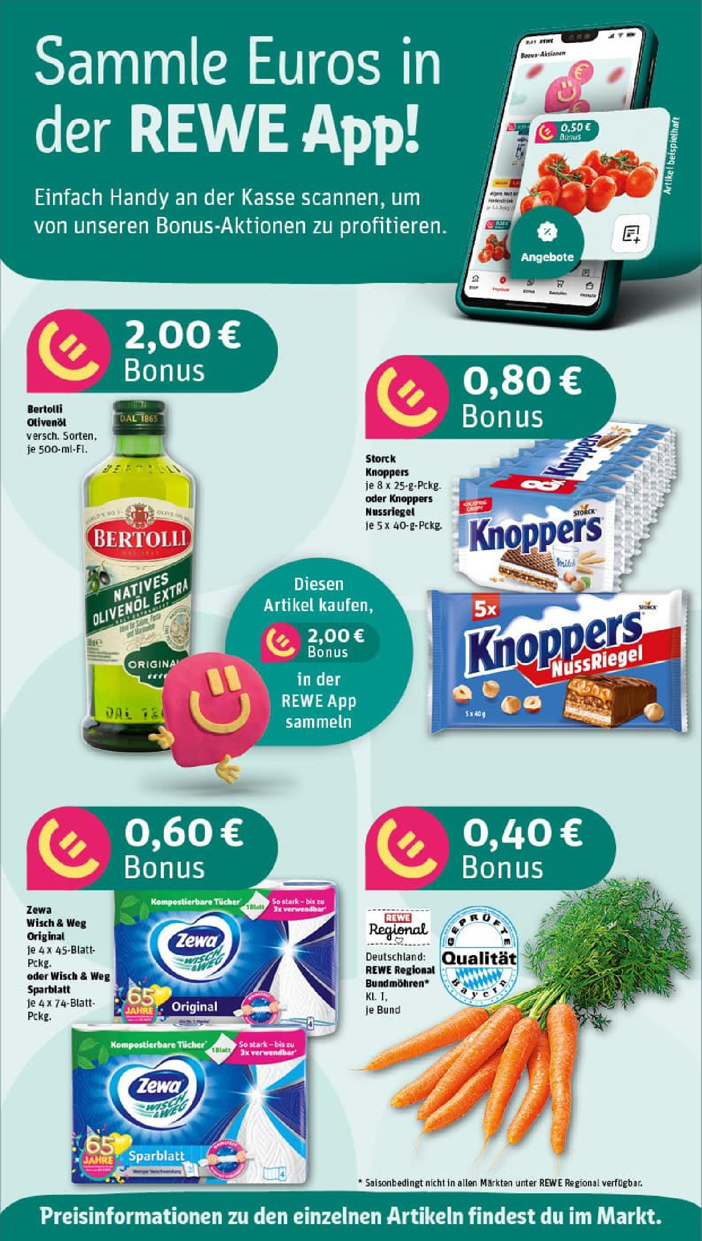REWE Prospekt ab 11.08.2025 zum Blättern » Angebote | Seite: 2 | Produkte: Olivenol, Bertolli olivenol, Zewa, Knoppers REWE Prospekt ab 11.08.2025 zum Blättern » Angebote | Seite: 2 | Produkte: Olivenol, Bertolli olivenol, Zewa, Knoppers