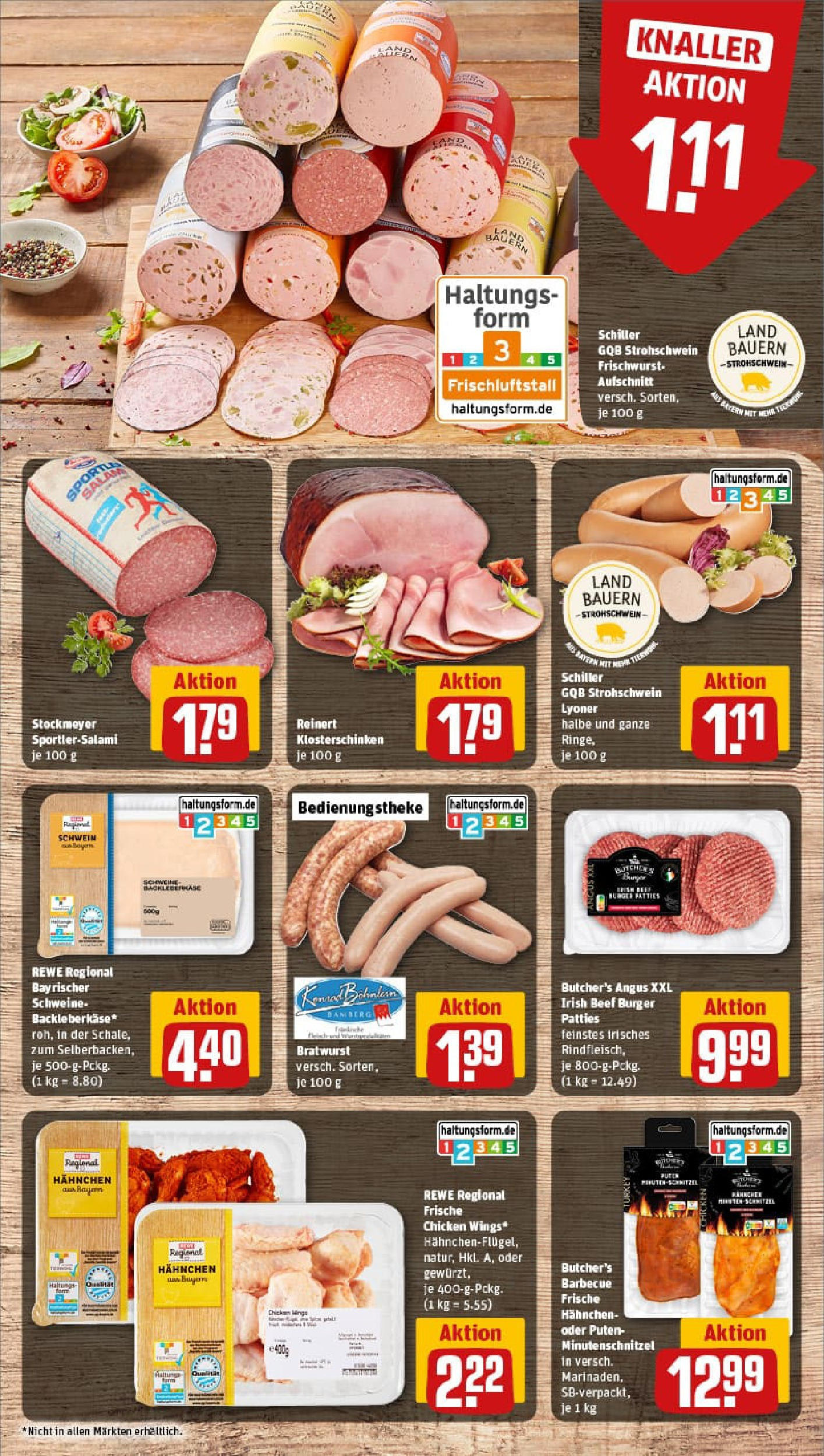 REWE Prospekt ab 11.08.2025 zum Blättern » Angebote | Seite: 8 | Produkte: Hahnchen, Burger, Schnitzel, Salami REWE Prospekt ab 11.08.2025 zum Blättern » Angebote | Seite: 8 | Produkte: Hahnchen, Burger, Schnitzel, Salami