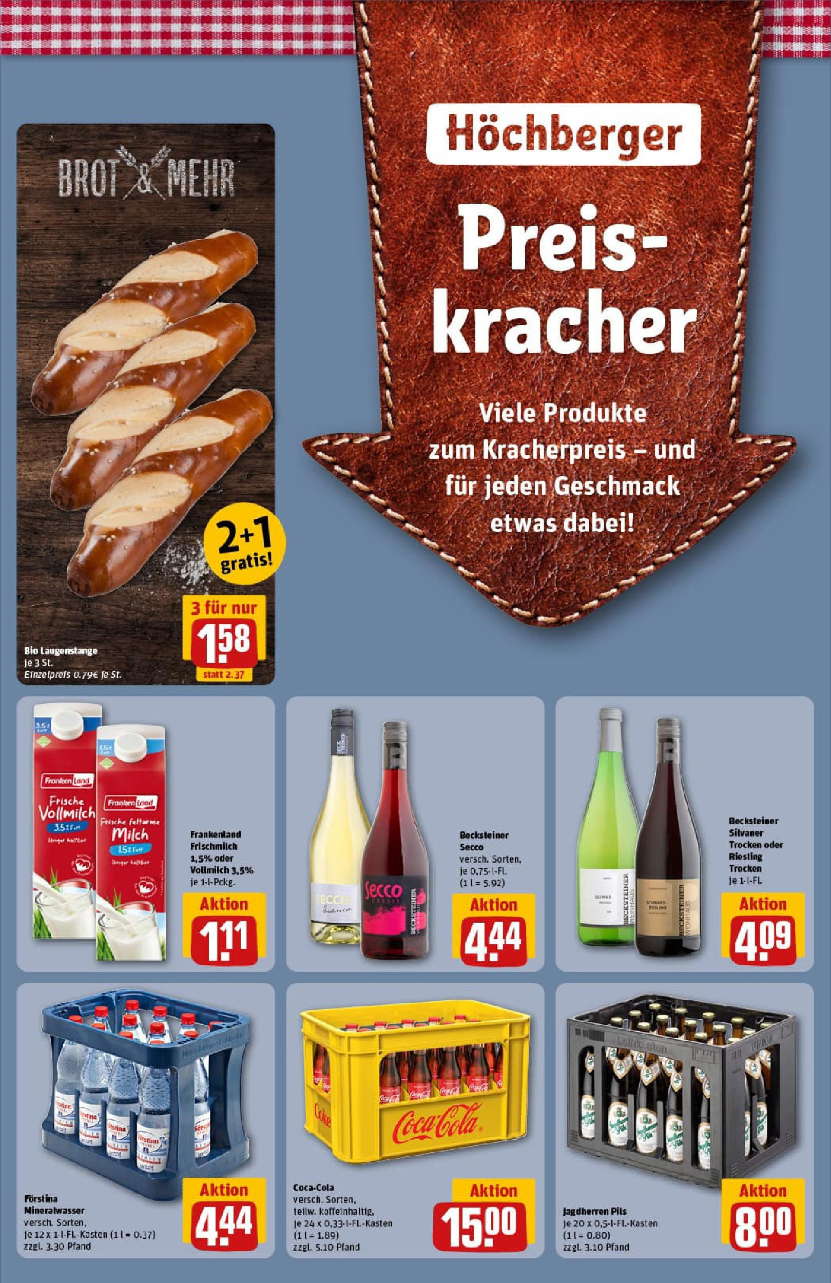 REWE Prospekt ab 11.08.2025 zum Blättern » Angebote | Seite: 33 | Produkte: Milch, Pils, Mineralwasser, Brot