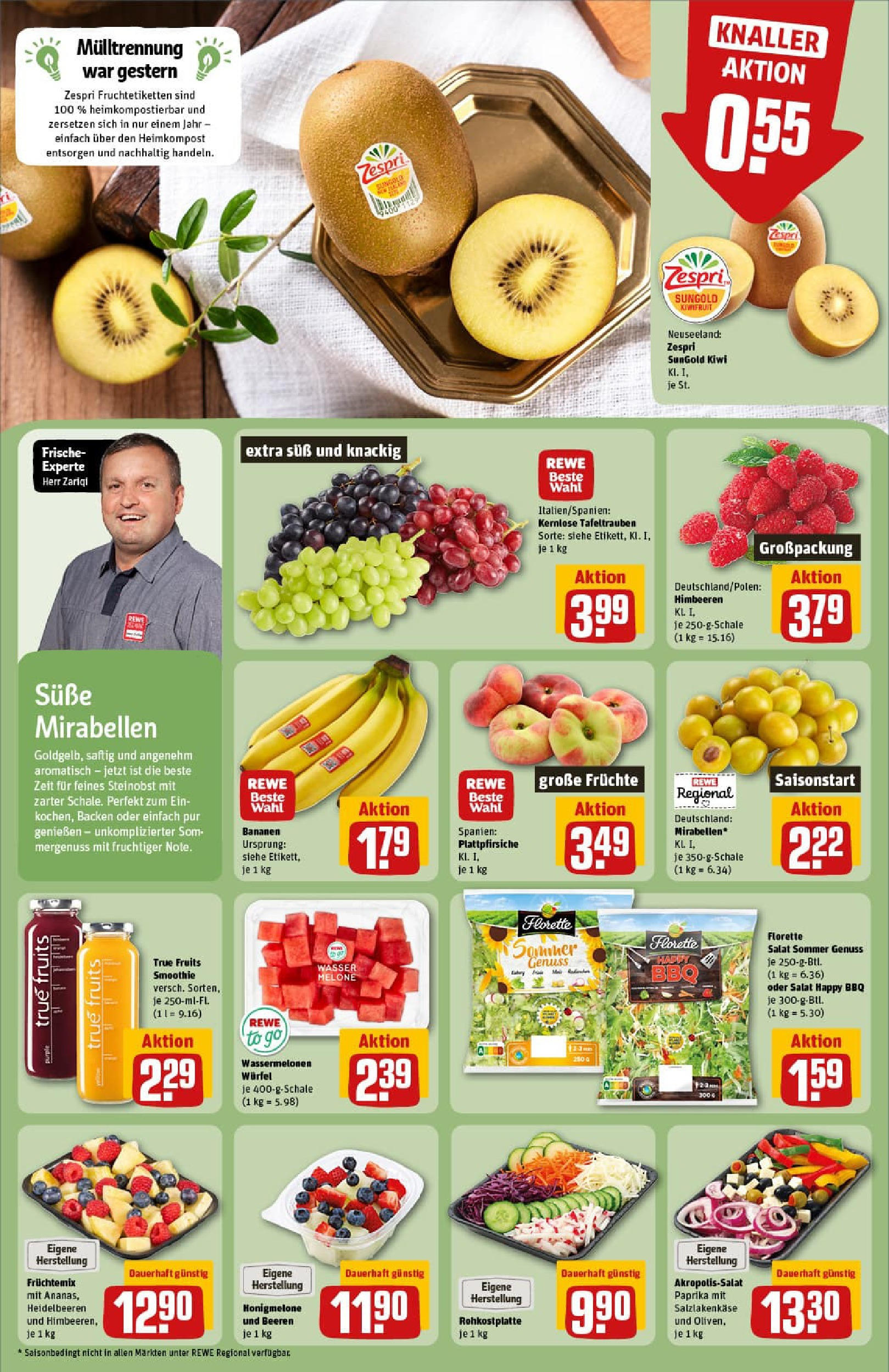 REWE Prospekt ab 11.08.2025 zum Blättern » Angebote | Seite: 6 | Produkte: Heidelbeeren, Honigmelone, Melone, Kiwi REWE Prospekt ab 11.08.2025 zum Blättern » Angebote | Seite: 6 | Produkte: Heidelbeeren, Honigmelone, Melone, Kiwi