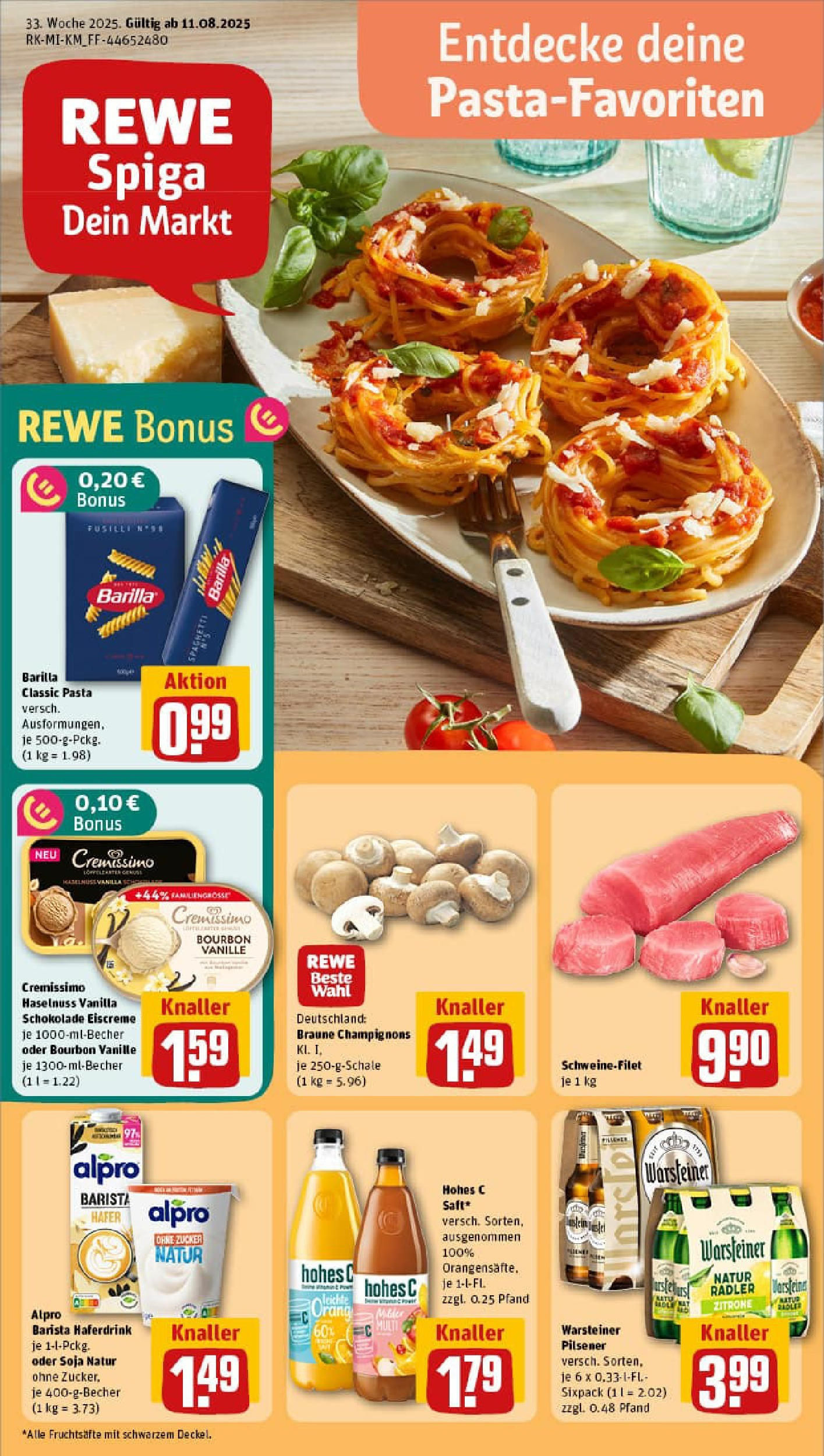 REWE Prospekt ab 11.08.2025 zum Blättern » Angebote | Seite: 1 | Produkte: Schokolade, Schweinefilet, Champignons, Zitrone REWE Prospekt ab 11.08.2025 zum Blättern » Angebote | Seite: 1 | Produkte: Schokolade, Schweinefilet, Champignons, Zitrone