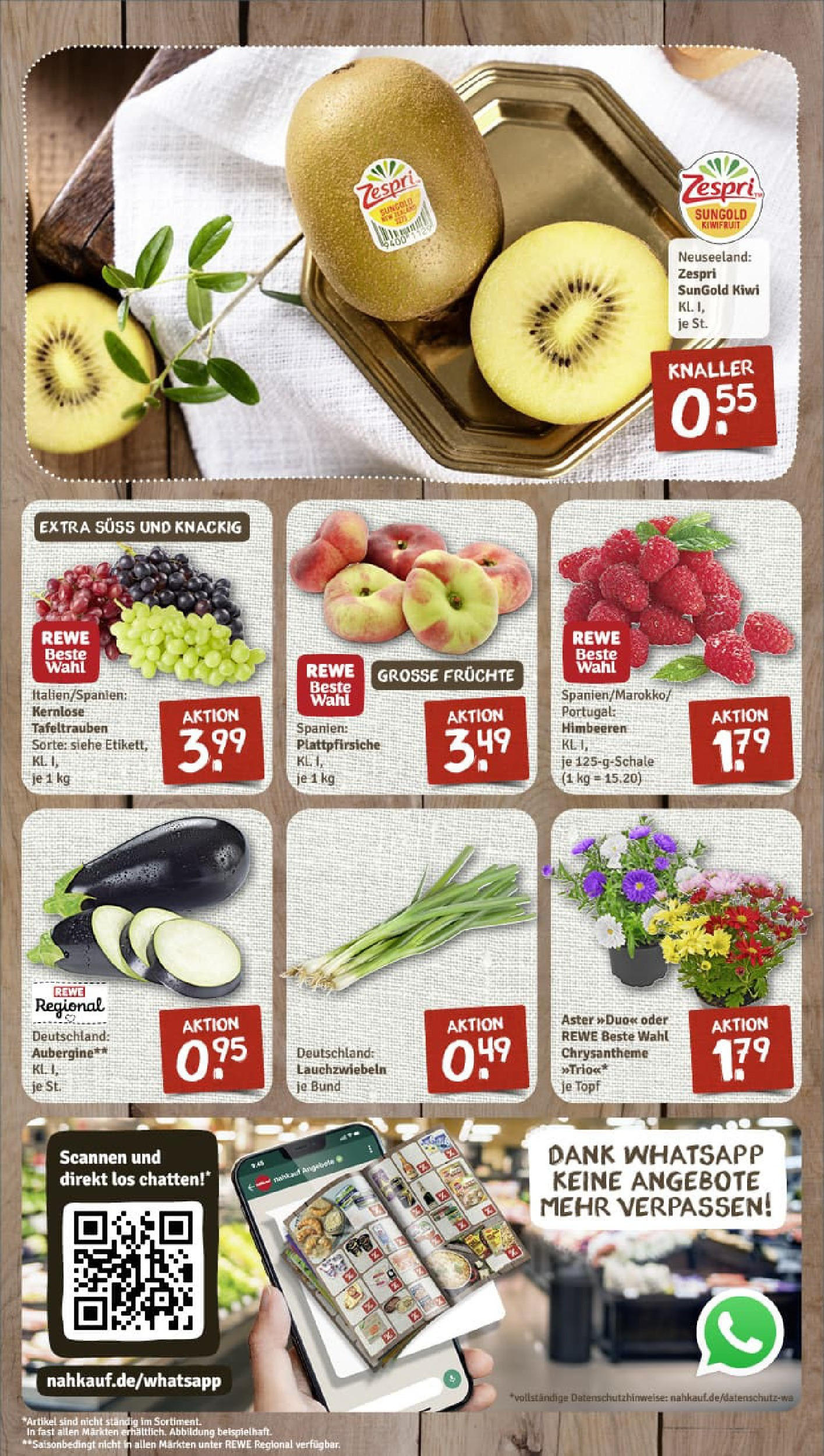 REWE Prospekt ab 11.08.2025 zum Blättern » Angebote | Seite: 3 | Produkte: Himbeeren, Aubergine, Kiwi REWE Prospekt ab 11.08.2025 zum Blättern » Angebote | Seite: 3 | Produkte: Himbeeren, Aubergine, Kiwi