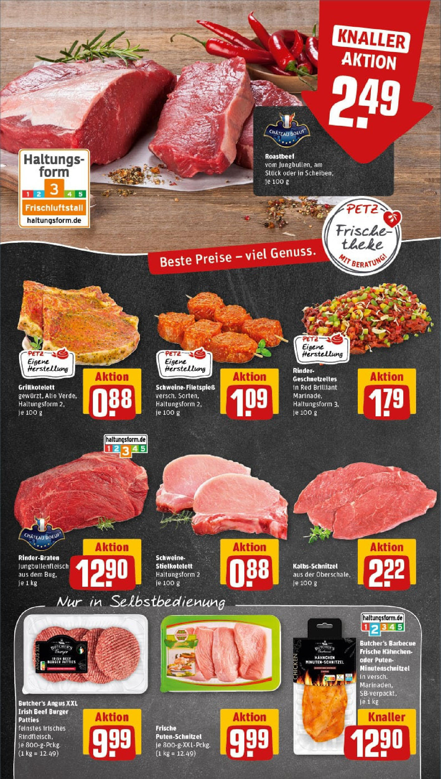 REWE Prospekt ab 11.08.2025 zum Blättern » Angebote | Seite: 8 | Produkte: Rinderbraten, Hahnchen, Putenschnitzel, Steak REWE Prospekt ab 11.08.2025 zum Blättern » Angebote | Seite: 8 | Produkte: Rinderbraten, Hahnchen, Putenschnitzel, Steak