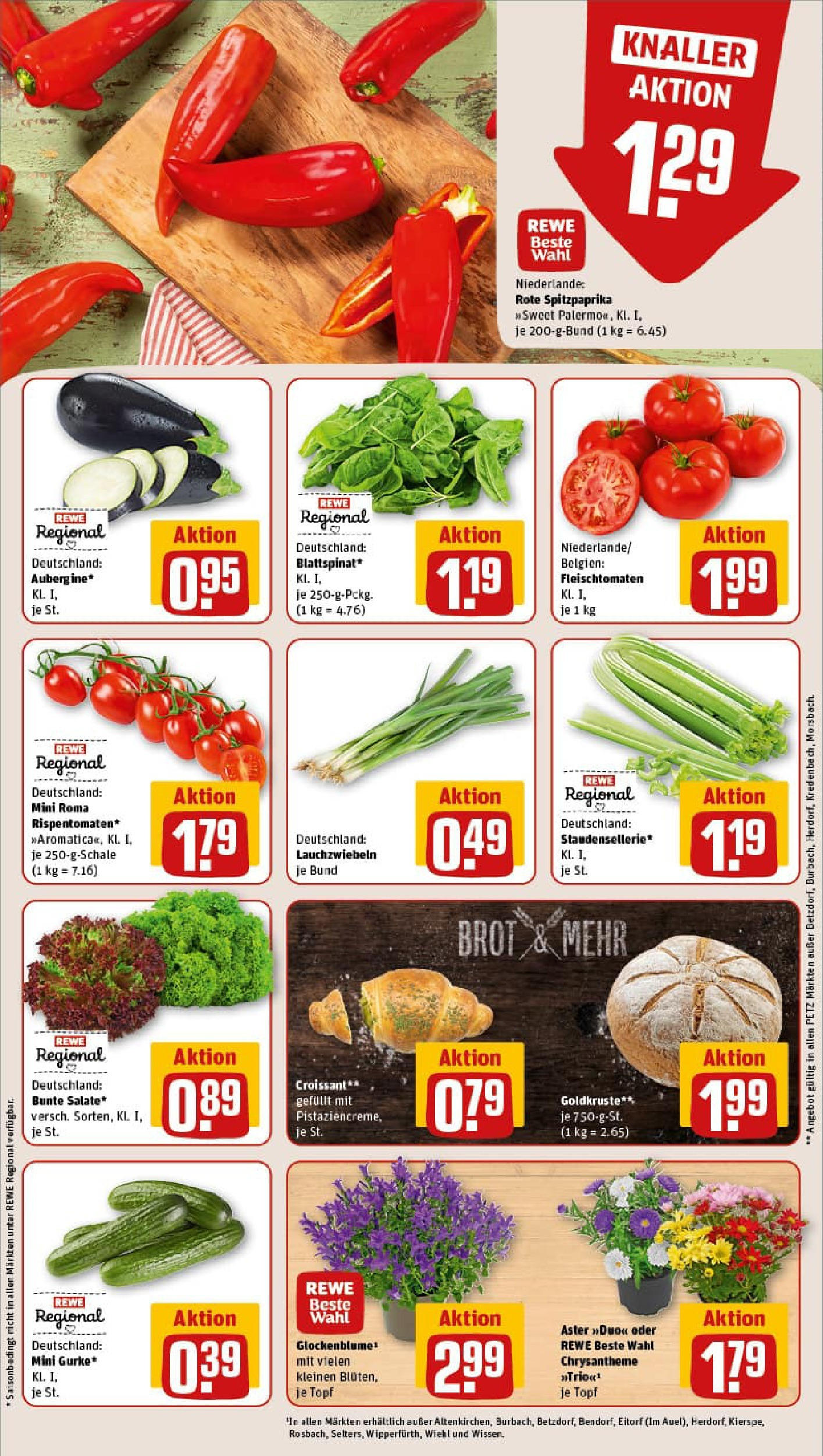REWE Prospekt ab 11.08.2025 zum Blättern » Angebote | Seite: 7 | Produkte: Croissant, Brot REWE Prospekt ab 11.08.2025 zum Blättern » Angebote | Seite: 7 | Produkte: Croissant, Brot