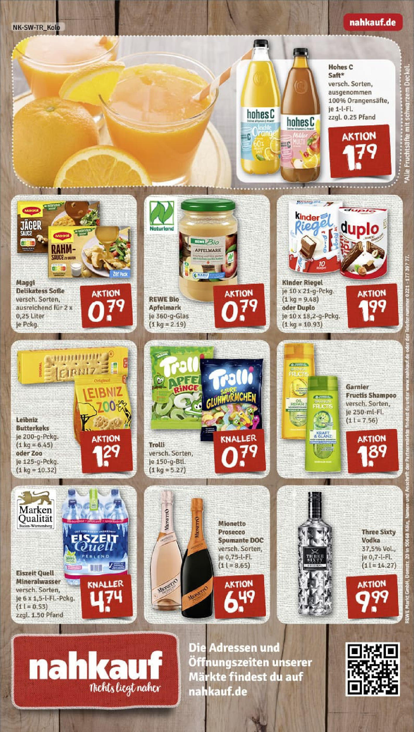 REWE Prospekt ab 11.08.2025 zum Blättern » Angebote | Seite: 8 | Produkte: Kinder riegel, Soße, Hohes c, Vodka REWE Prospekt ab 11.08.2025 zum Blättern » Angebote | Seite: 8 | Produkte: Kinder riegel, Soße, Hohes c, Vodka