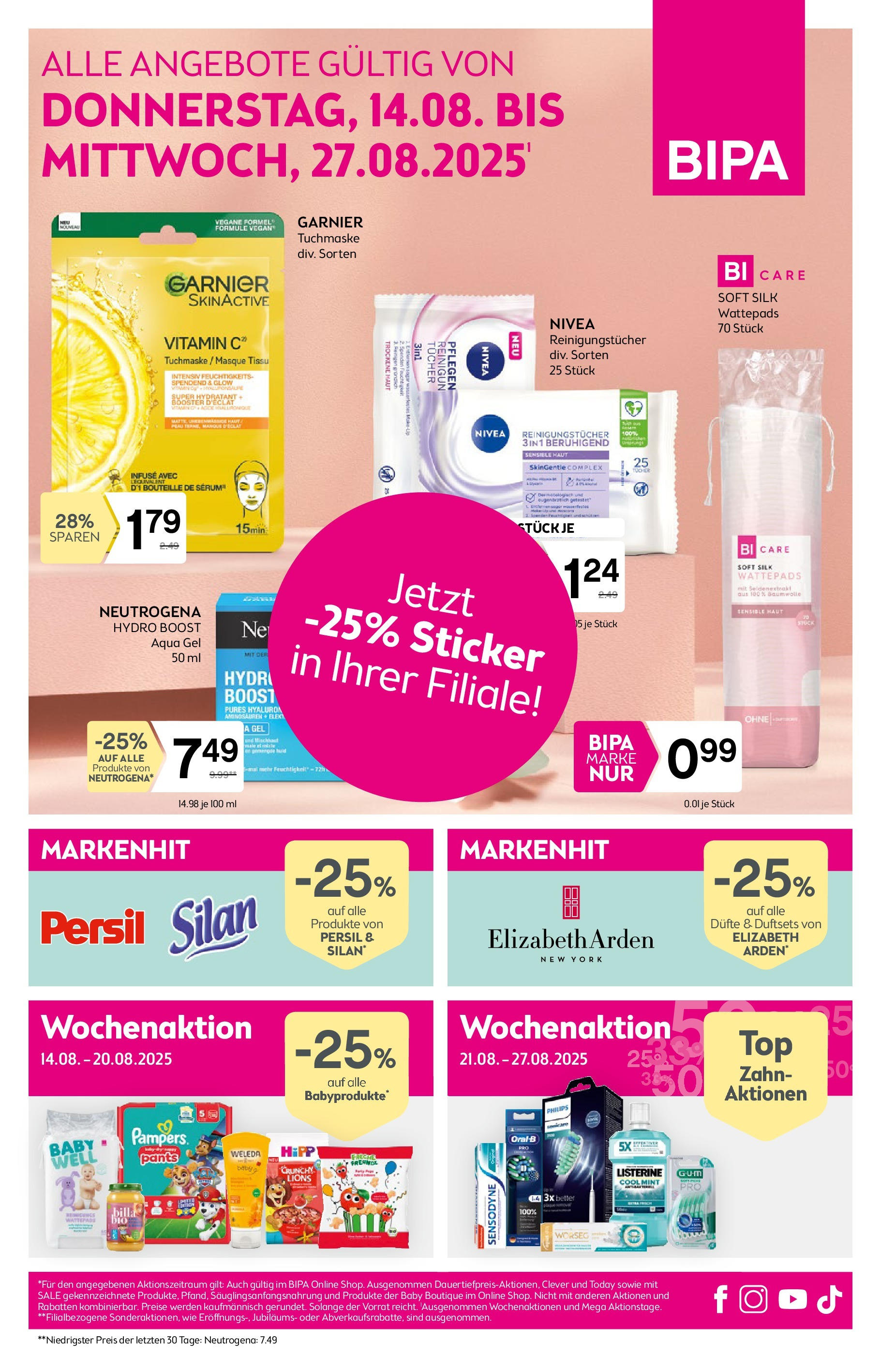  Bipa Flugblatt ab 14.08.2025 - Prospekt, aktionen, angebote - Seite 1