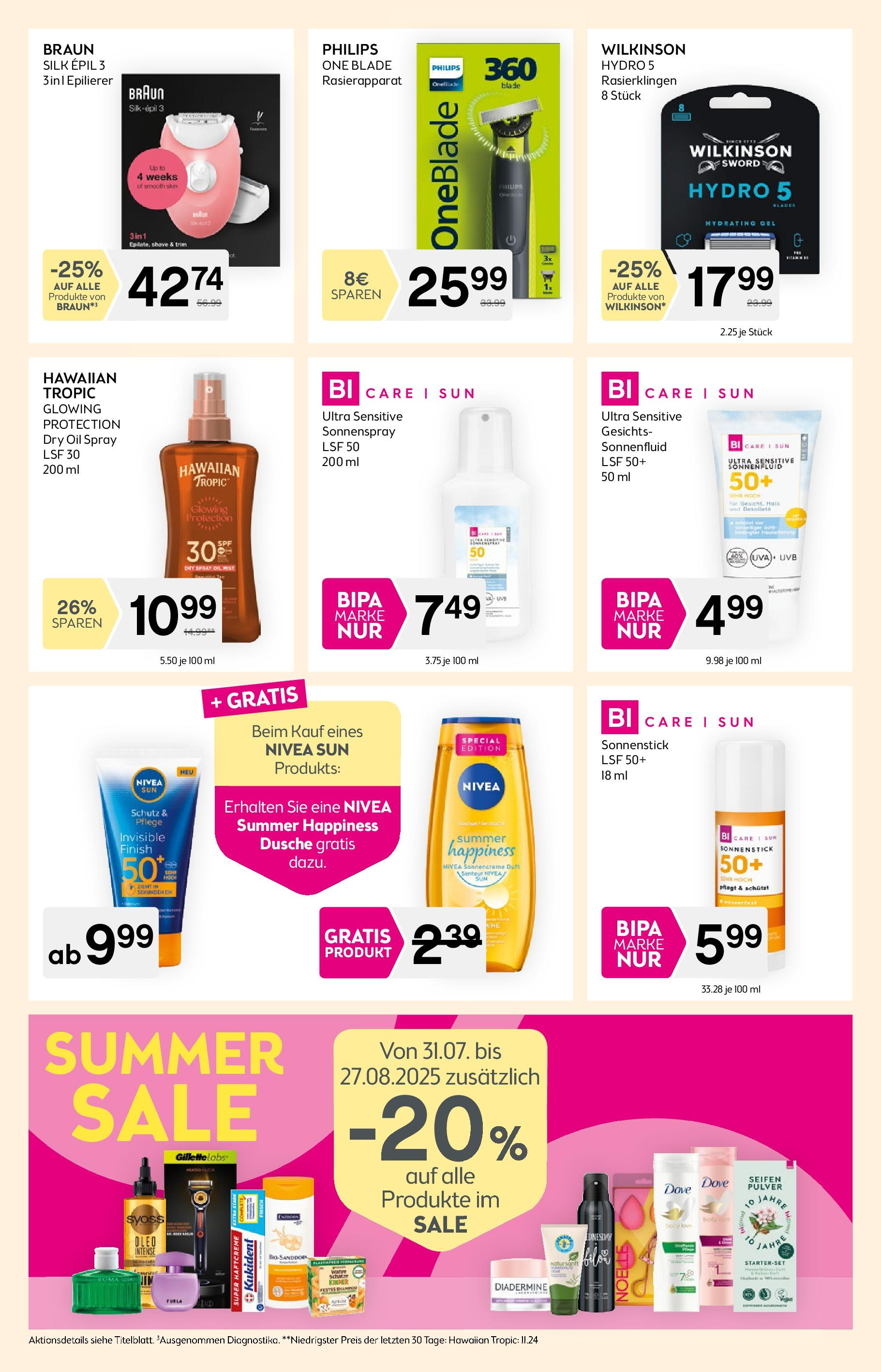 Bipa Flugblatt - Langenrohr von 14.08.2025 - Aktuelle Angebote | Seite: 6 | Produkte: Epilierer, Dusche, Shampoo, Sonnencreme