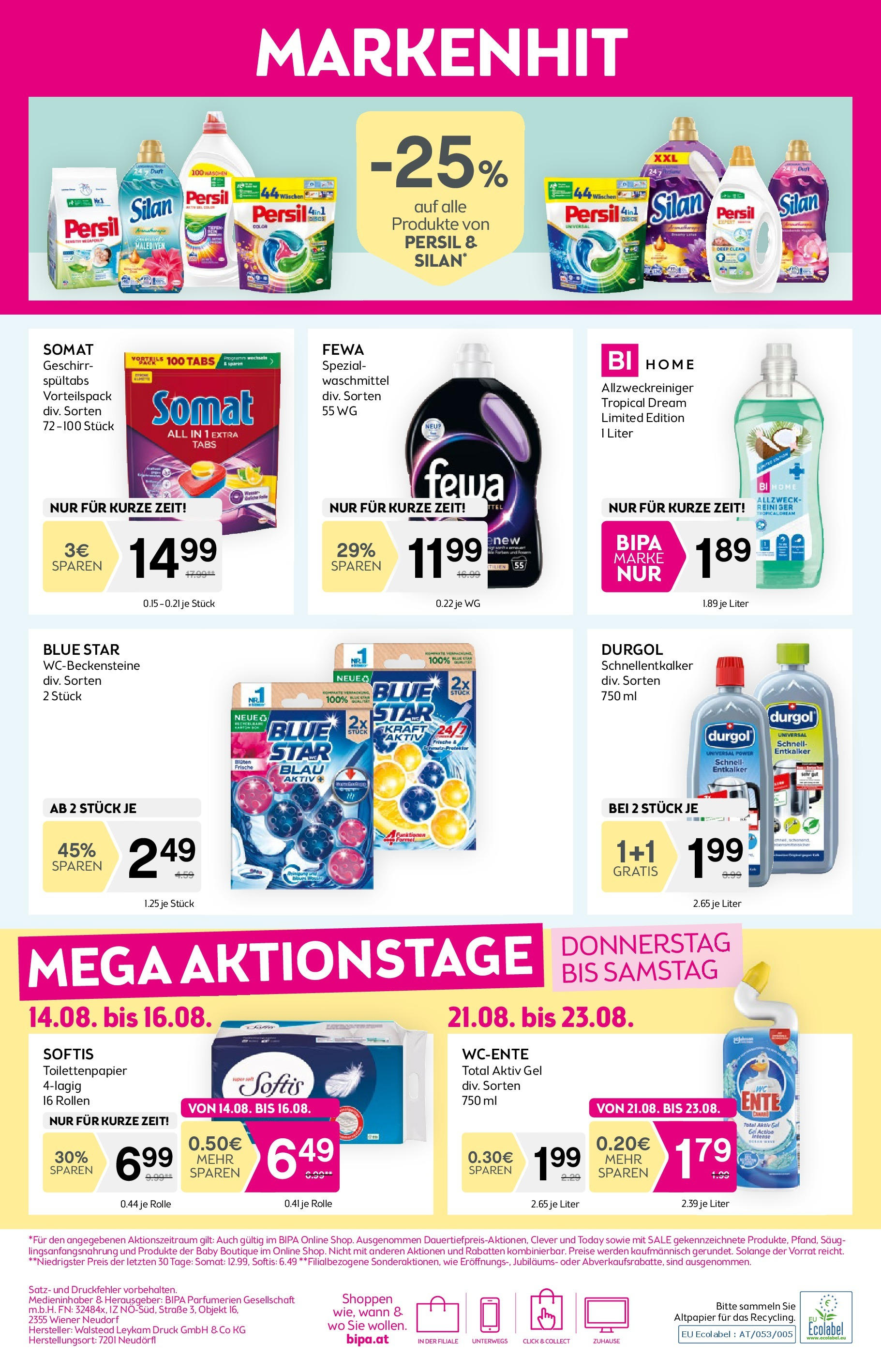 Bipa Flugblatt - Langenrohr von 14.08.2025 - Aktuelle Angebote | Seite: 12 | Produkte: Duft, Waschmittel