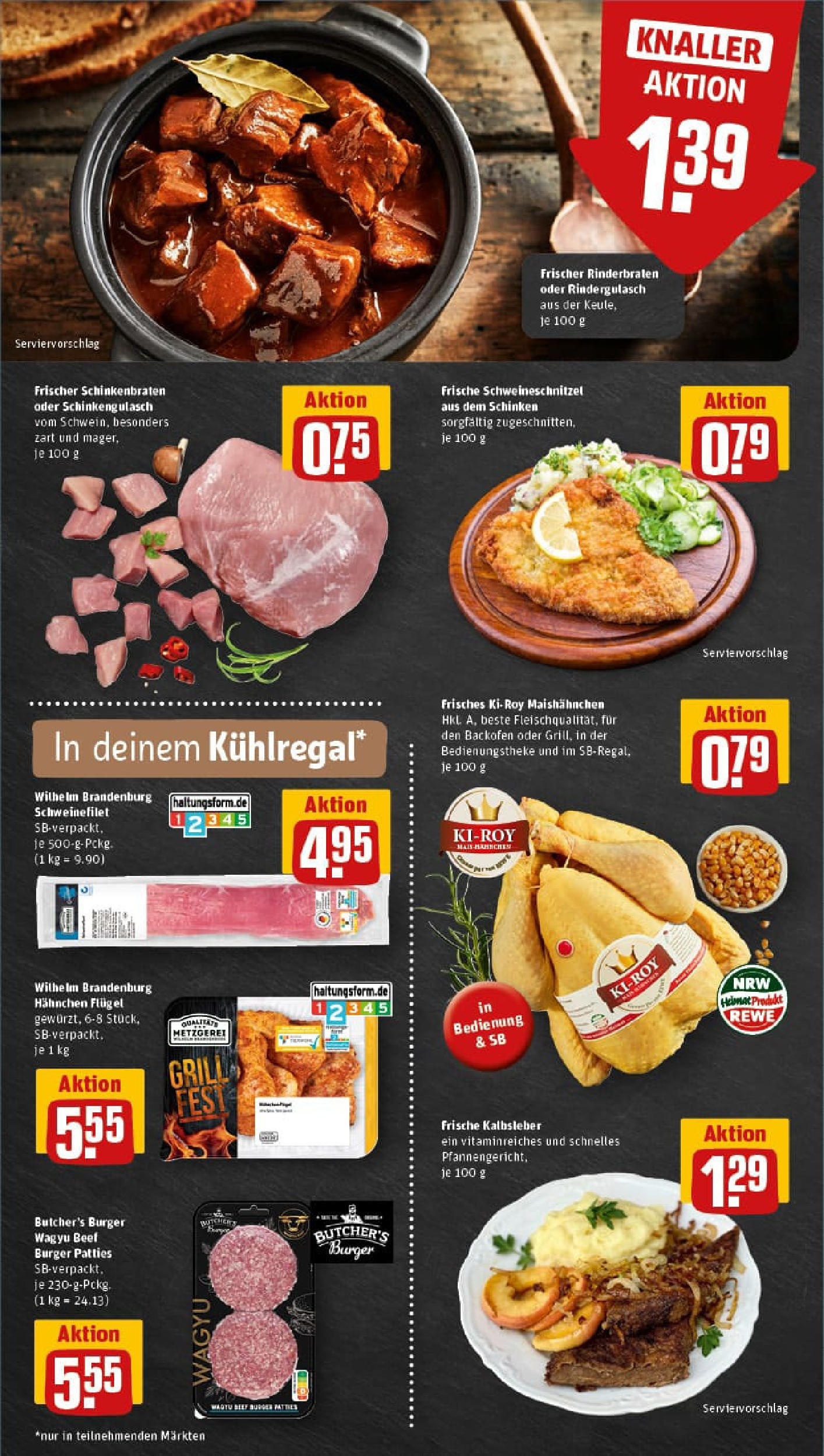 REWE Prospekt ab 11.08.2025 zum Blättern » Angebote | Seite: 6 | Produkte: Grill, Kalbsleber, Schweinefilet, Schinken