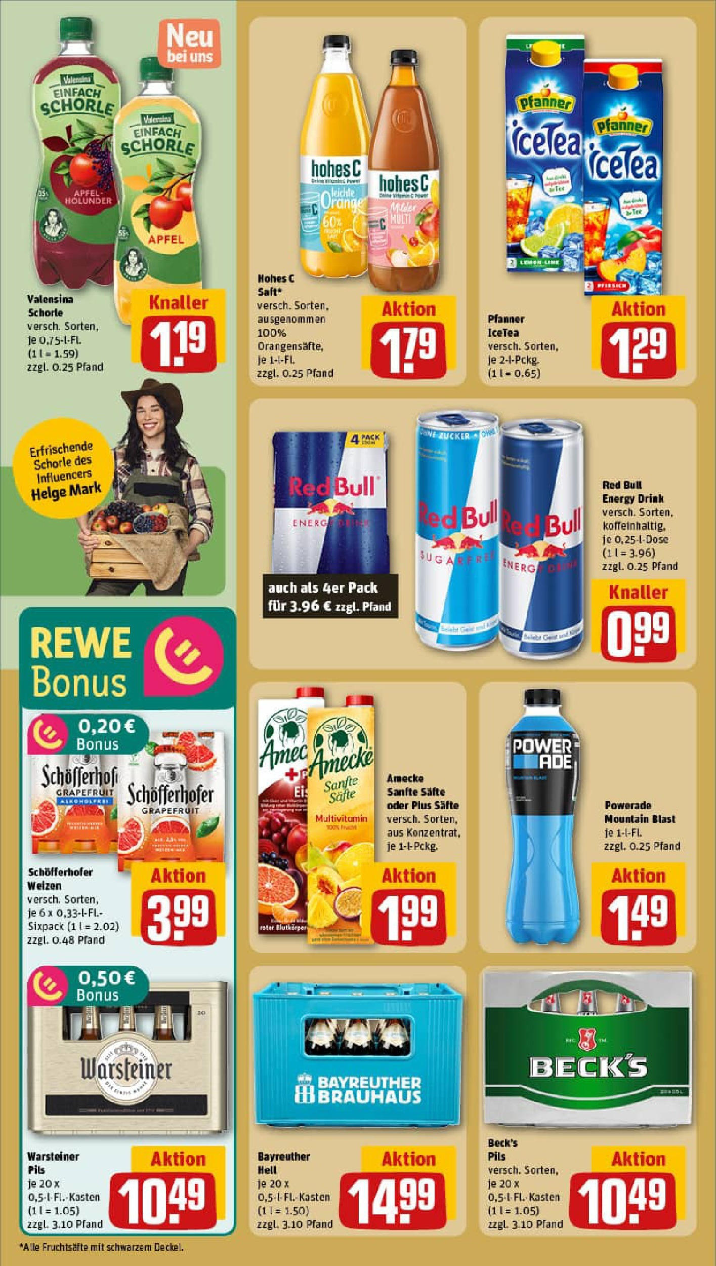 REWE Prospekt ab 11.08.2025 zum Blättern » Angebote | Seite: 16 | Produkte: Energy, Valensina, Grapefruit, Hohes c