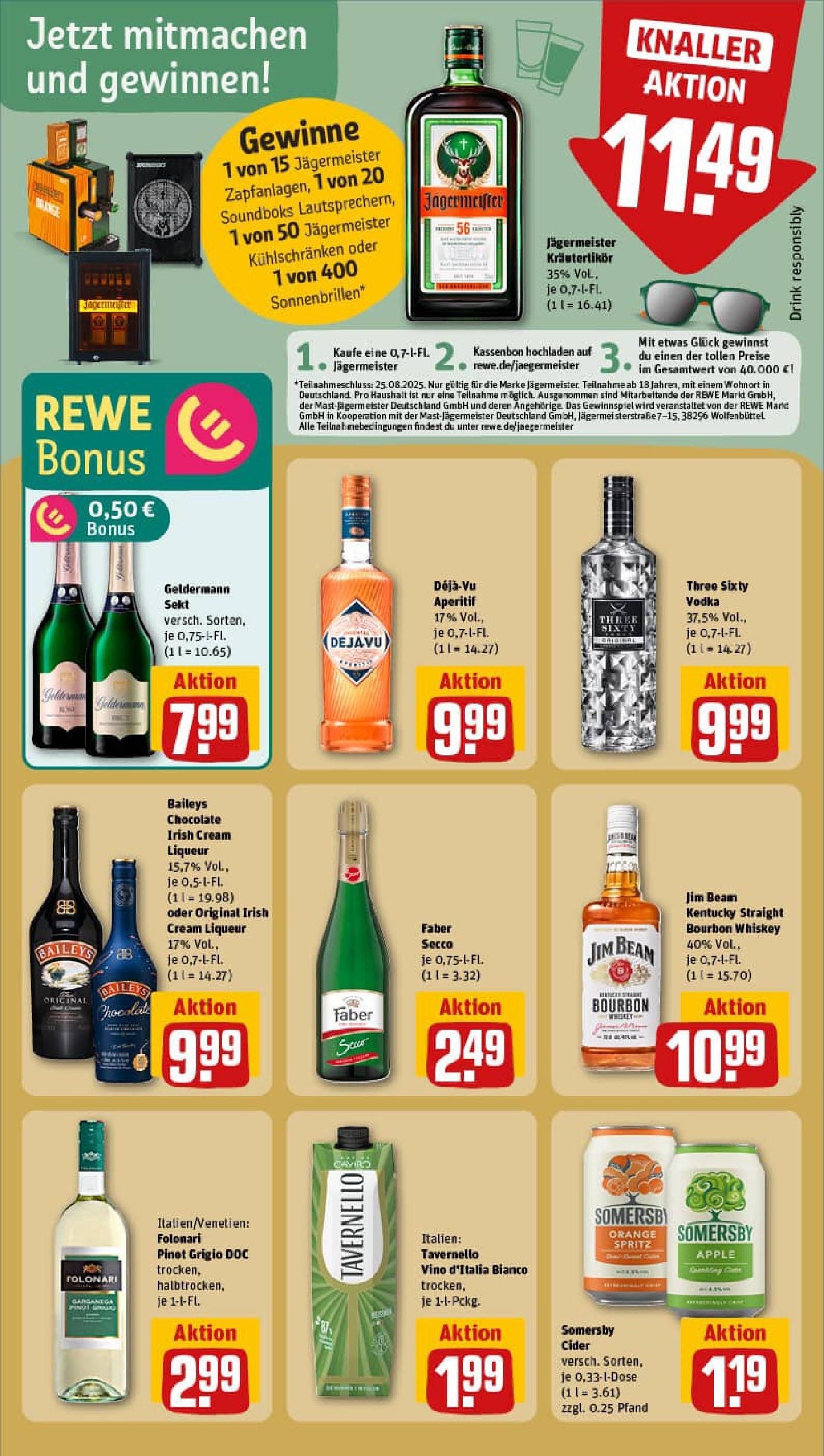 REWE Prospekt ab 11.08.2025 zum Blättern » Angebote | Seite: 17 | Produkte: Sekt, Apple, Baileys, Vodka