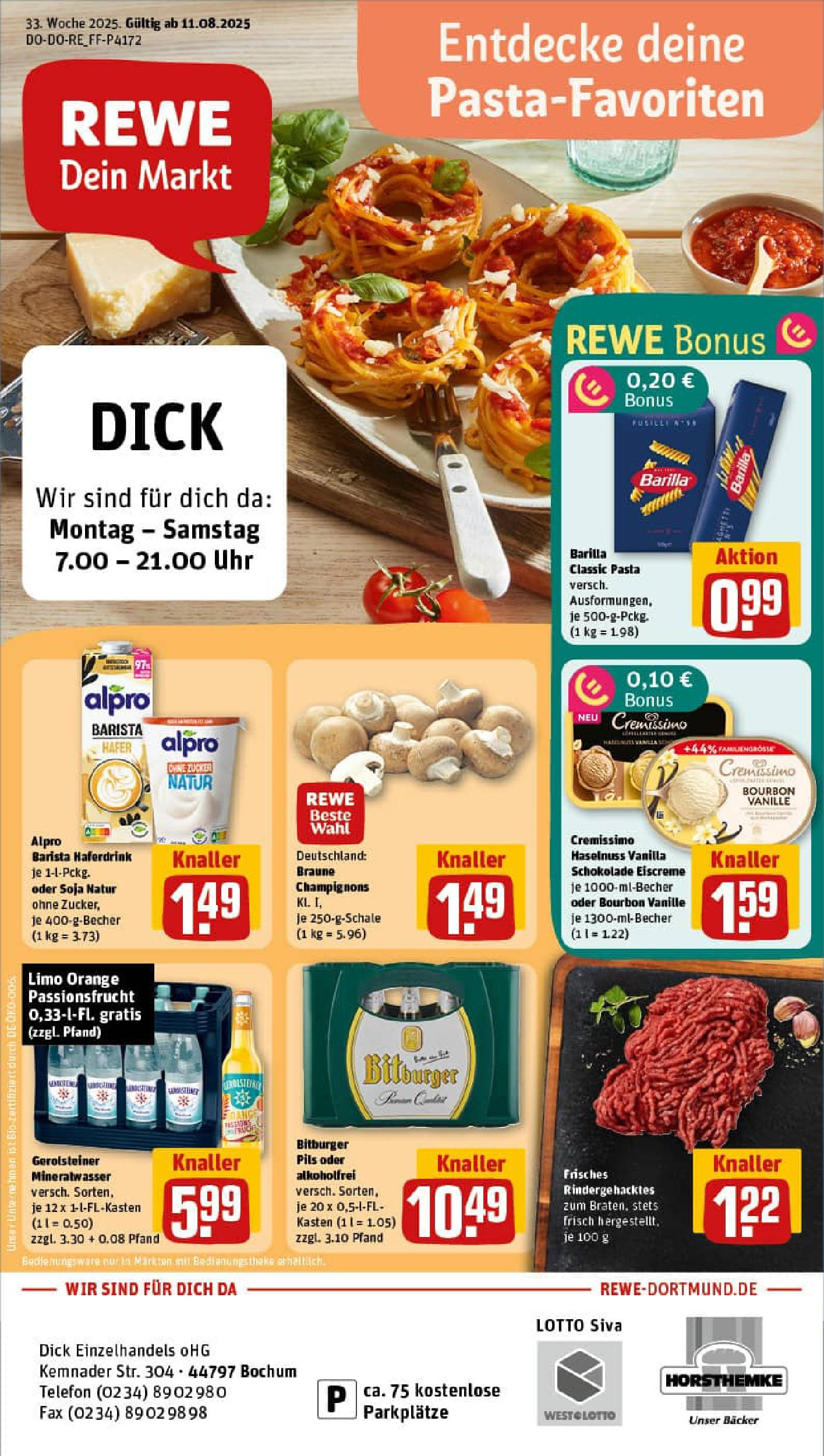 REWE Prospekt ab 11.08.2025 zum Blättern » Angebote | Seite: 1 | Produkte: Schokolade, Eiscreme, Telefon, Gerolsteiner