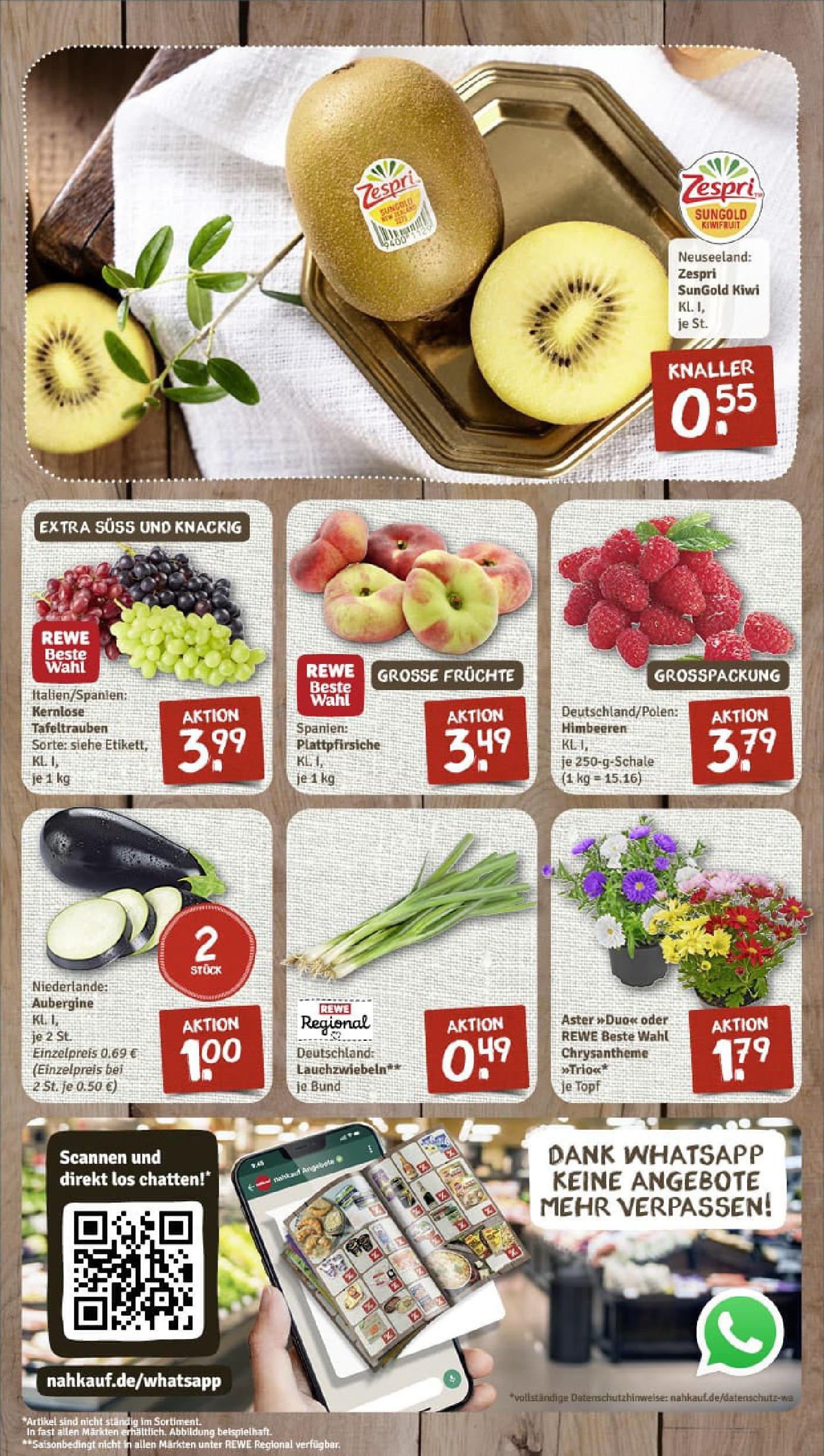 REWE Prospekt ab 11.08.2025 zum Blättern » Angebote | Seite: 3 | Produkte: Himbeeren, Aubergine, Kiwi