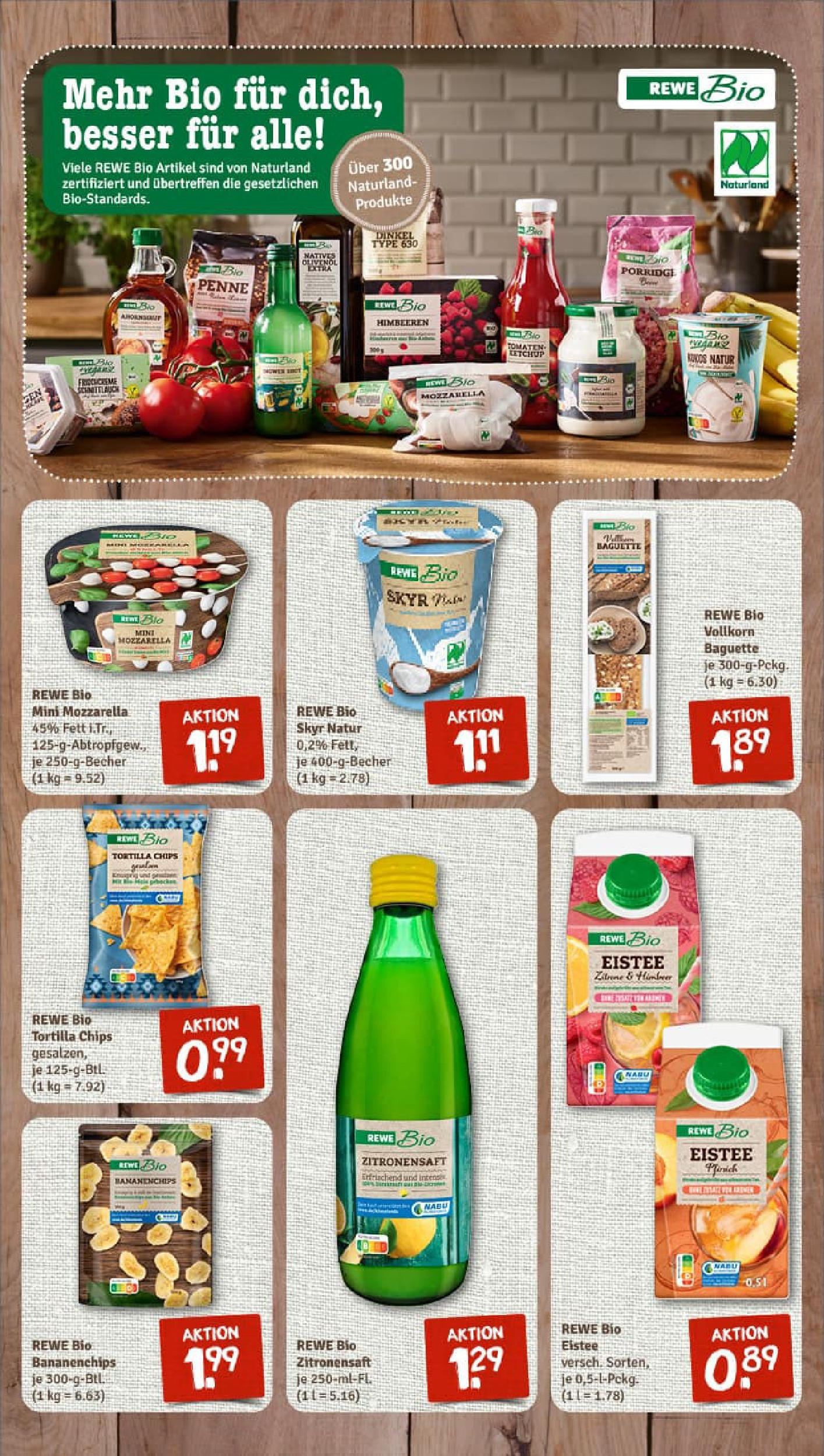 REWE Prospekt ab 11.08.2025 zum Blättern » Angebote | Seite: 7 | Produkte: Mozzarella, Olivenol, Baguette, Skyr
