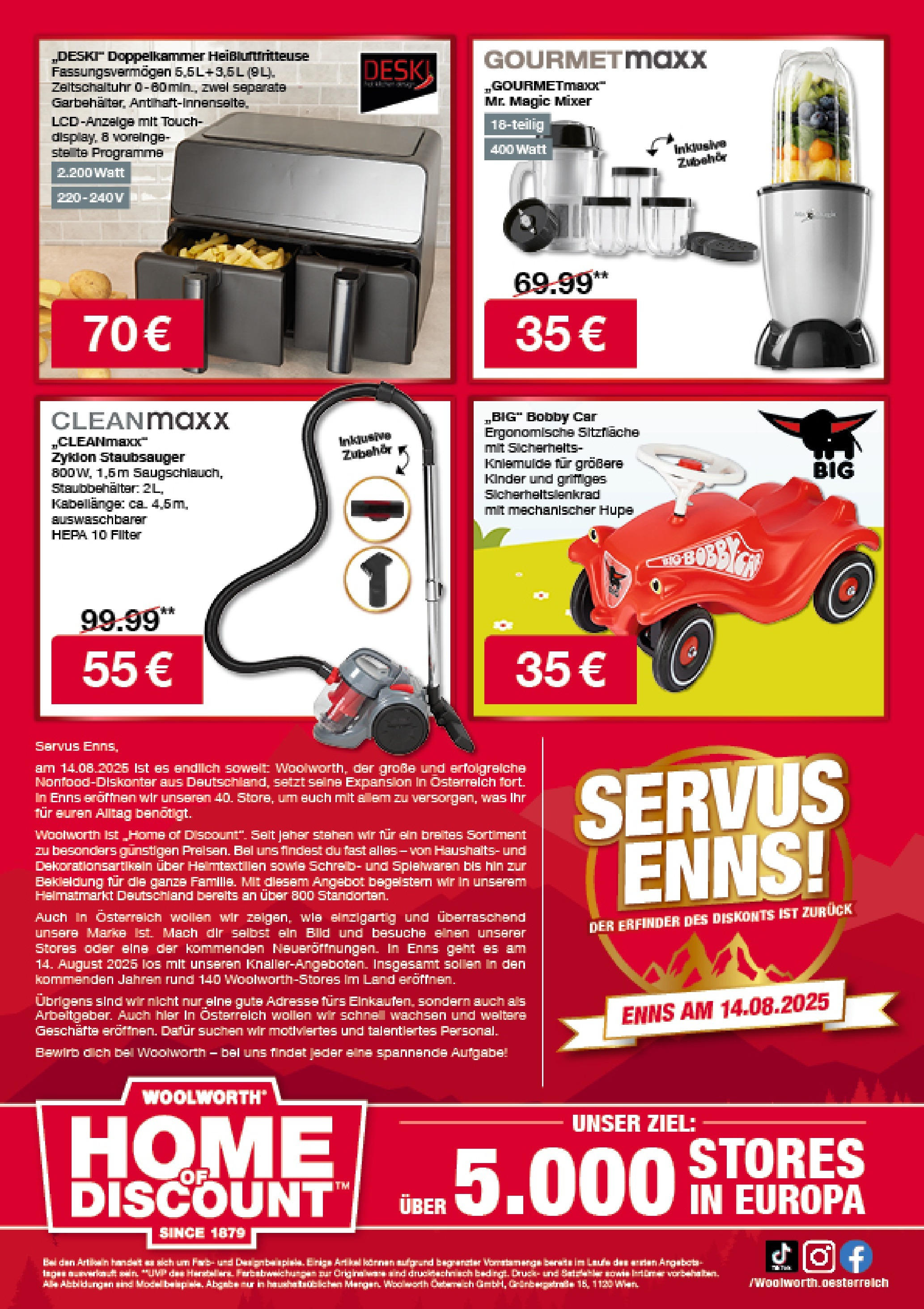 Woolworth Servus Enns! von 10.08.2025 - Aktuelle Angebote | Seite: 8 | Produkte: Bekleidung, Staubsauger, Mixer