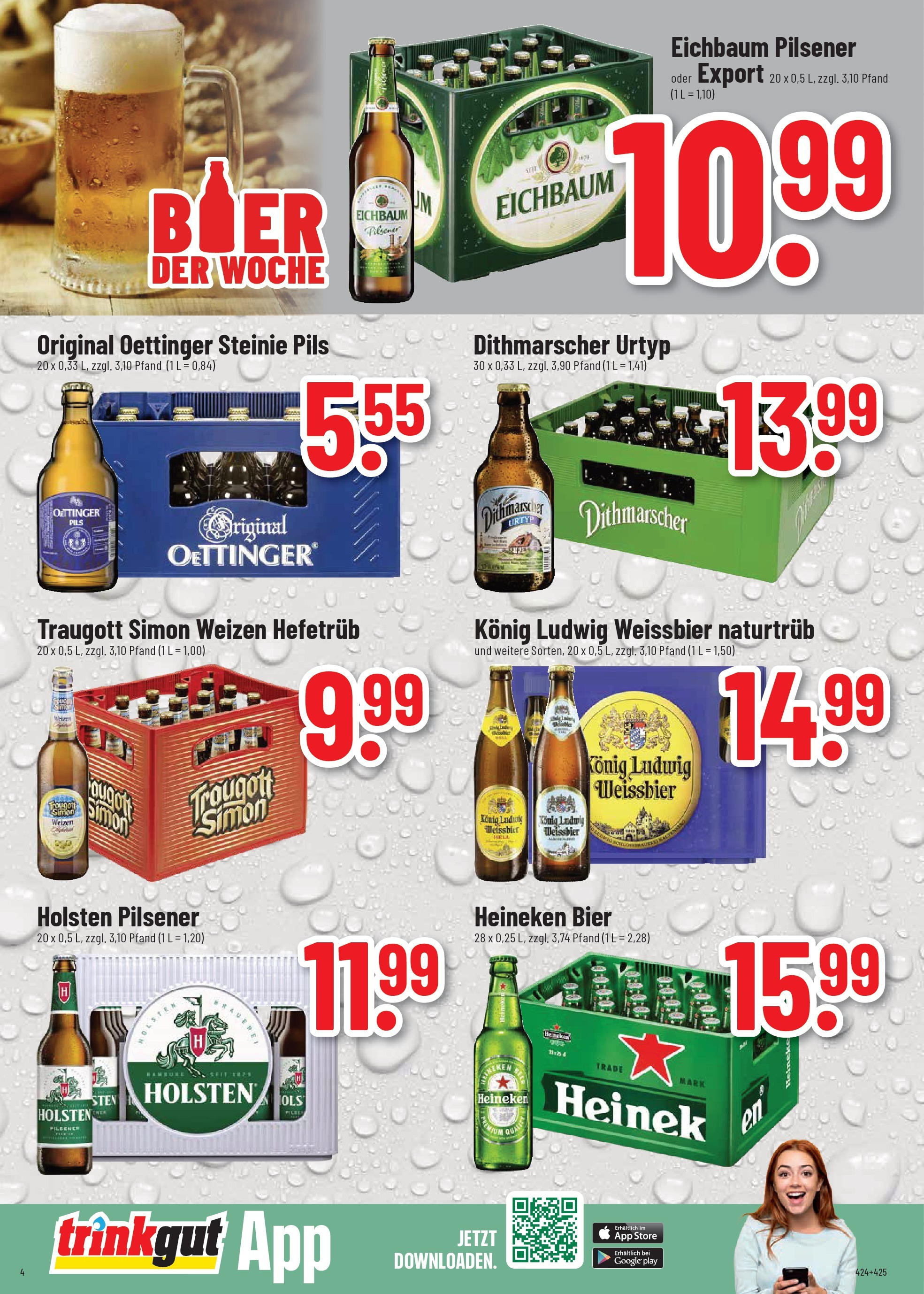 Trinkgut prospekt Dossenheim (ab 10.08.2025) » Angebote ab Montag | Seite: 4 | Produkte: Bier, Pils, Oettinger, Holsten Trinkgut prospekt Dossenheim (ab 10.08.2025) » Angebote online | Seite: 4 | Produkte: Bier, Pils, Oettinger, Holsten