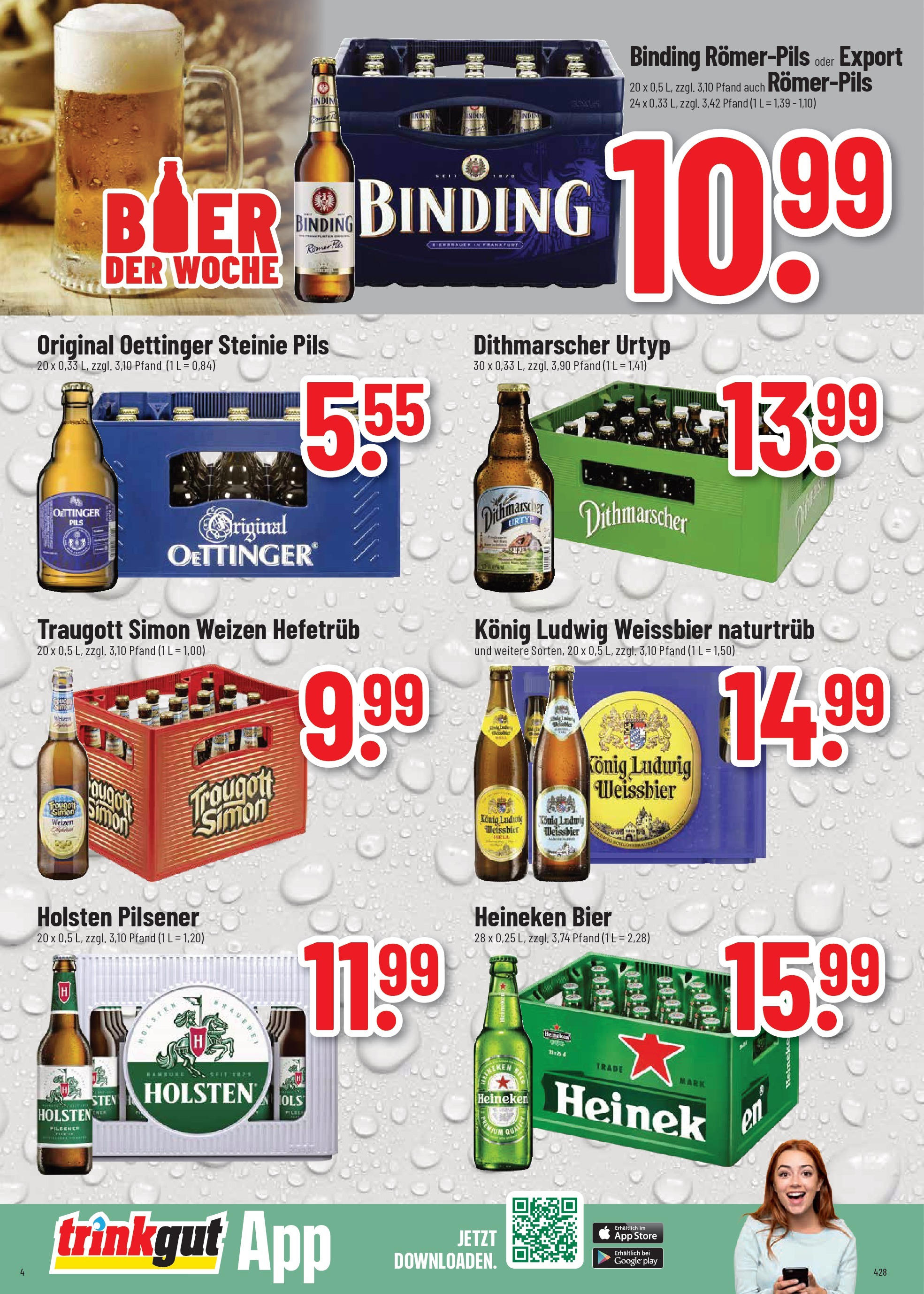 Trinkgut prospekt Idstein (ab 11.08.2025) » Angebote ab Montag | Seite: 4 | Produkte: Weißbier, Oettinger, Holsten, Heineken Trinkgut prospekt Idstein (ab 11.08.2025) » Angebote online | Seite: 4 | Produkte: Weißbier, Oettinger, Holsten, Heineken
