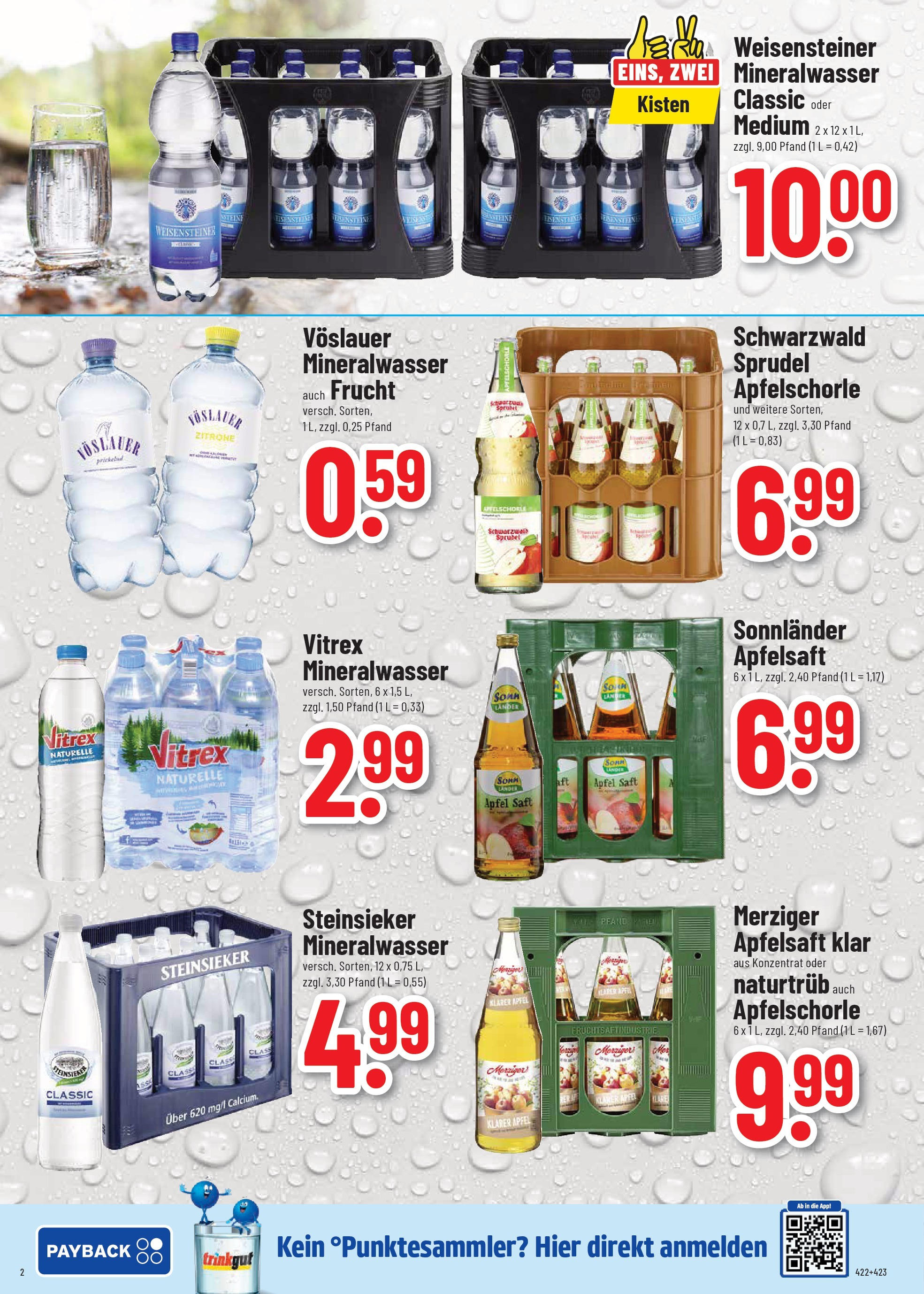 Trinkgut prospekt Dillingen	 (ab 10.08.2025) » Angebote online | Seite: 2 | Produkte: Äpfel, Apfelsaft, Mineralwasser, Saft