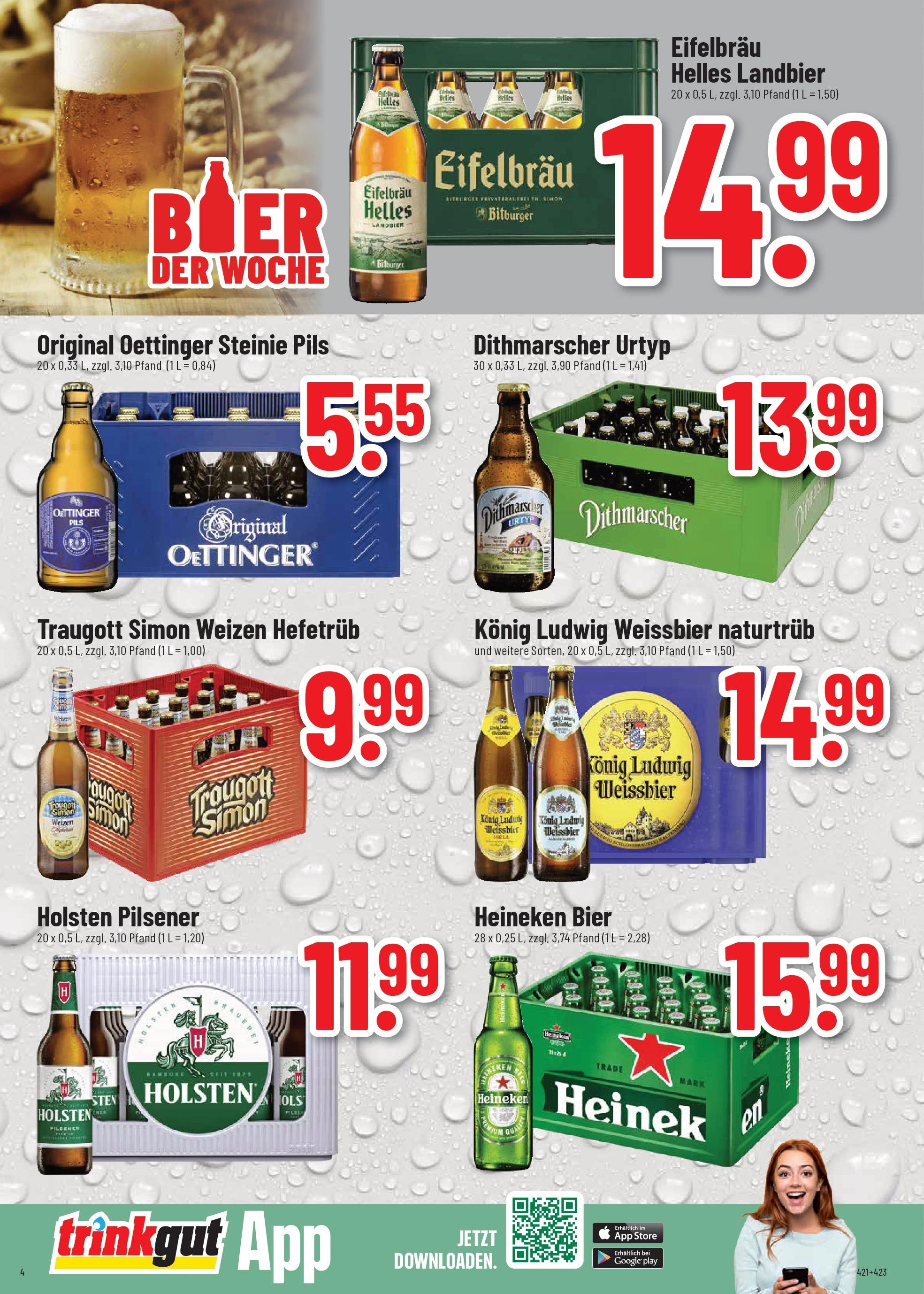 Trinkgut prospekt Wittlich	 (ab 11.08.2025) » Angebote online | Seite: 4 | Produkte: Weißbier, Pils, Oettinger, Heineken
