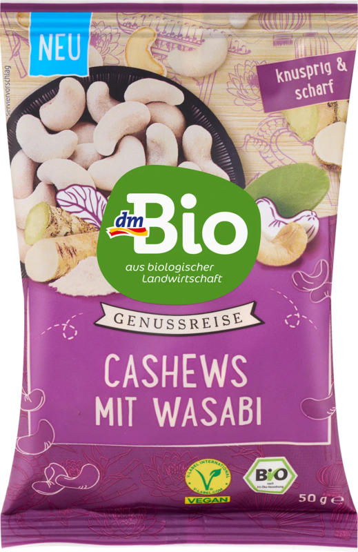 dmBio Cashews mit Wasabi