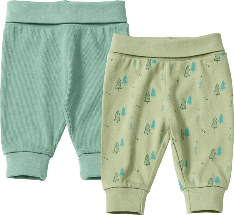 ALANA Hosen mit Mitwachsfunktion, Baum-Muster & Ripp-Struktur, grün, Gr. 56