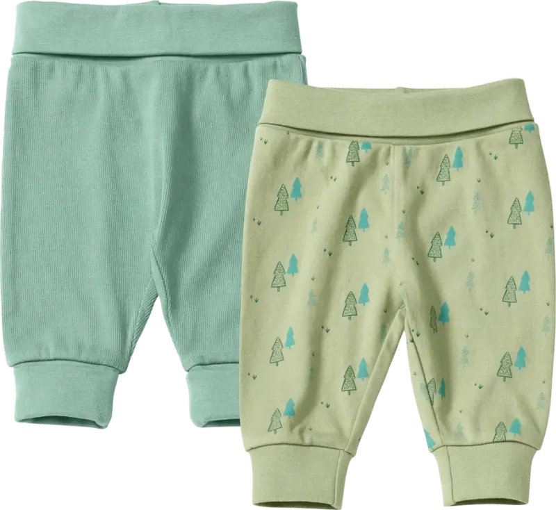 ALANA Hosen mit Mitwachsfunktion, Baum-Muster & Ripp-Struktur, grün, Gr. 56