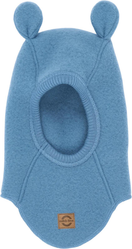 Mikk-Line Schlupfmütze mit Merinowolle & Ohren, blau, Gr. 74/80