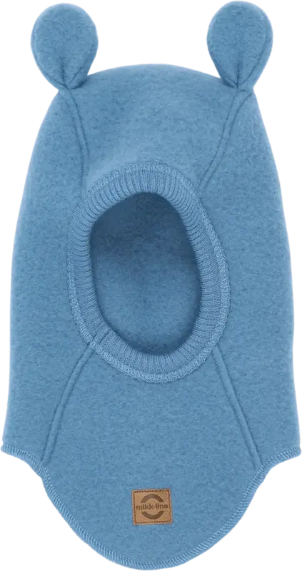 Mikk-Line Schlupfmütze mit Merinowolle & Ohren, blau, Gr. 86/92