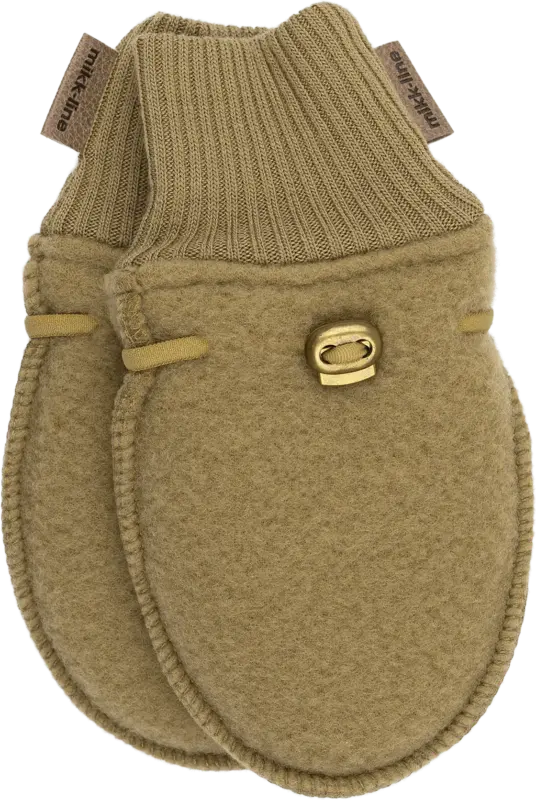 Mikk-Line Handschuhe mit Merinowolle, khaki, Gr. 74/80