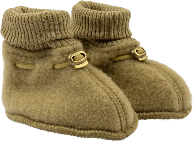 Mikk-Line Schuhe mit Merinowolle, khaki, Gr. 74/80