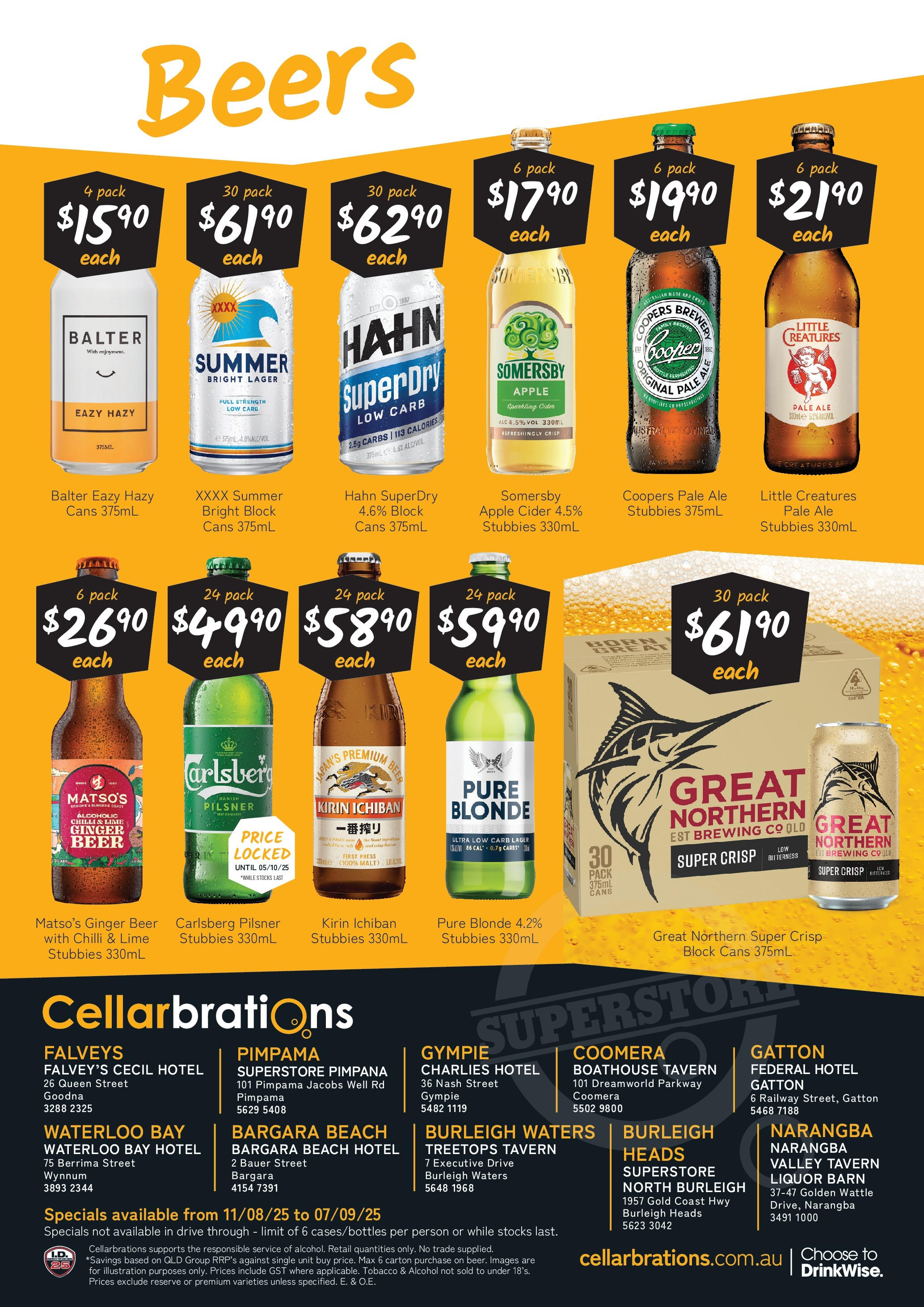Cellarbrations Catalogue Wynnum, Narangba  - 11/08/2025 > weekly / monthly specials | Page: 6 | Products: Ginger, Beer, Lime, Press