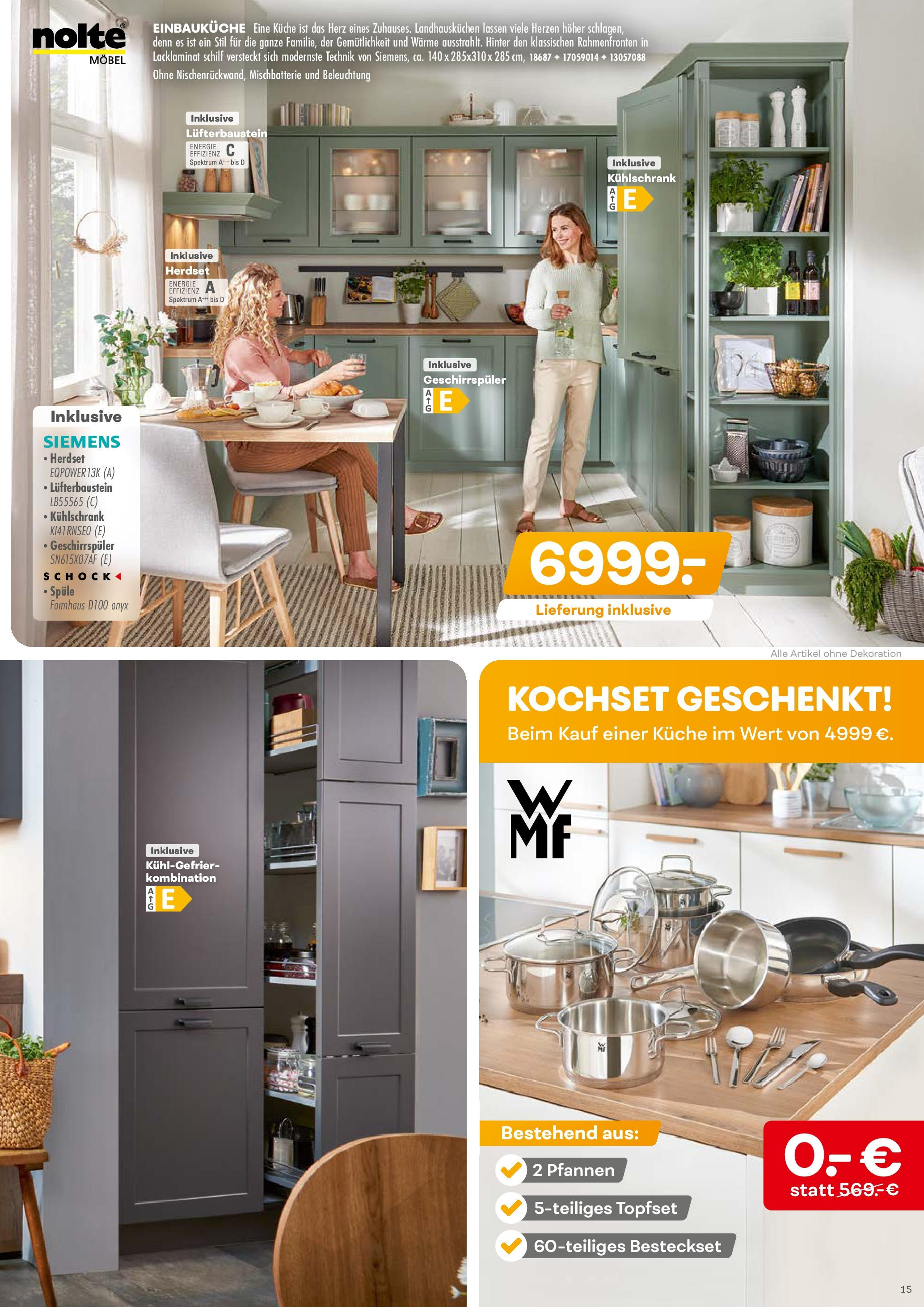 Möbel Kraft  Prospekt Markenküchen (ab 12.08.2025) zum Blättern | Seite: 15 | Produkte: Siemens, Geschirrspüler, Küche, Kühlschrank