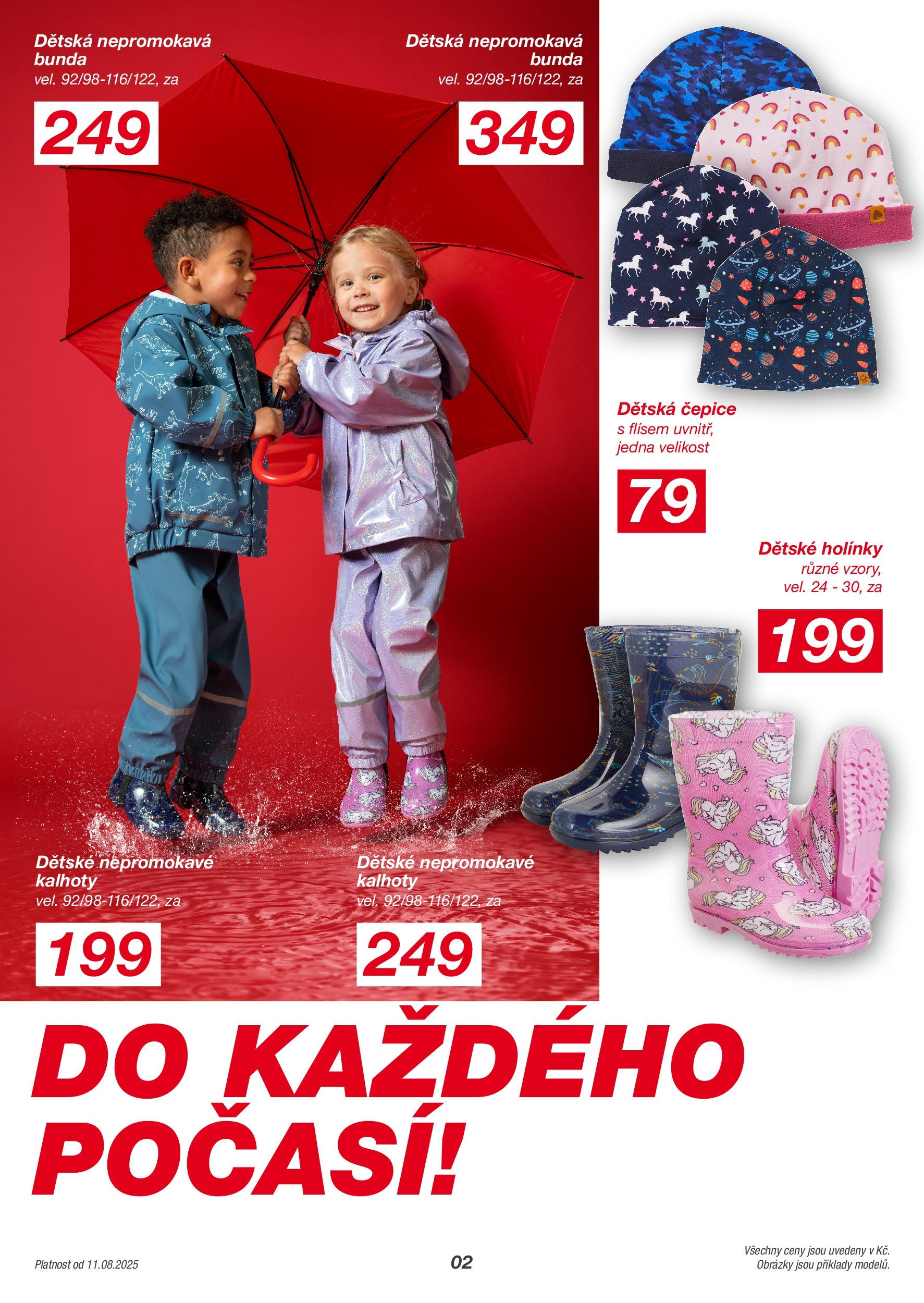 KIK leták od 11.08.2025 || Leták eshop online | Strana: 2 | Produkty: Bunda, Dětské holínky, Dětská nepromokavá bunda, Nepromokavá bunda KIK leták 11.08.2025 - Leták příští týden | Strana: 2 | Produkty: Bunda, Dětské holínky, Dětská nepromokavá bunda, Nepromokavá bunda