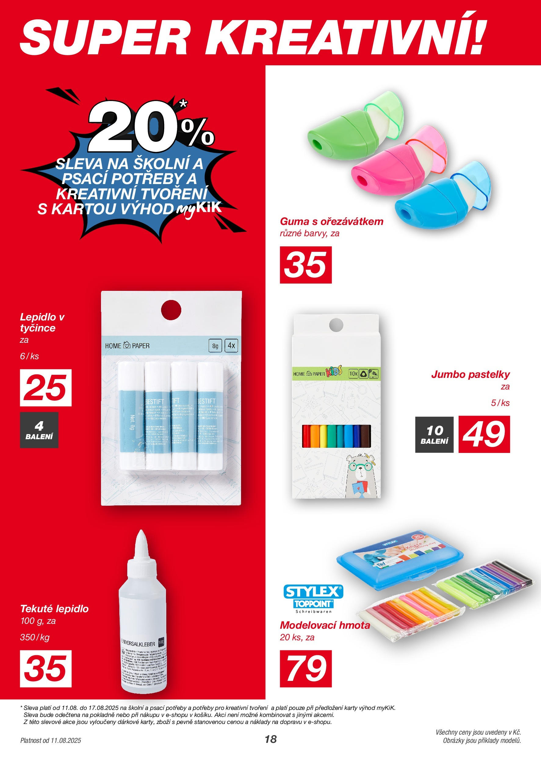 KIK leták od 11.08.2025 || Leták eshop online | Strana: 18 | Produkty: Pastelky, Karty, Guma KIK leták 11.08.2025 - Leták příští týden | Strana: 18 | Produkty: Pastelky, Karty, Guma
