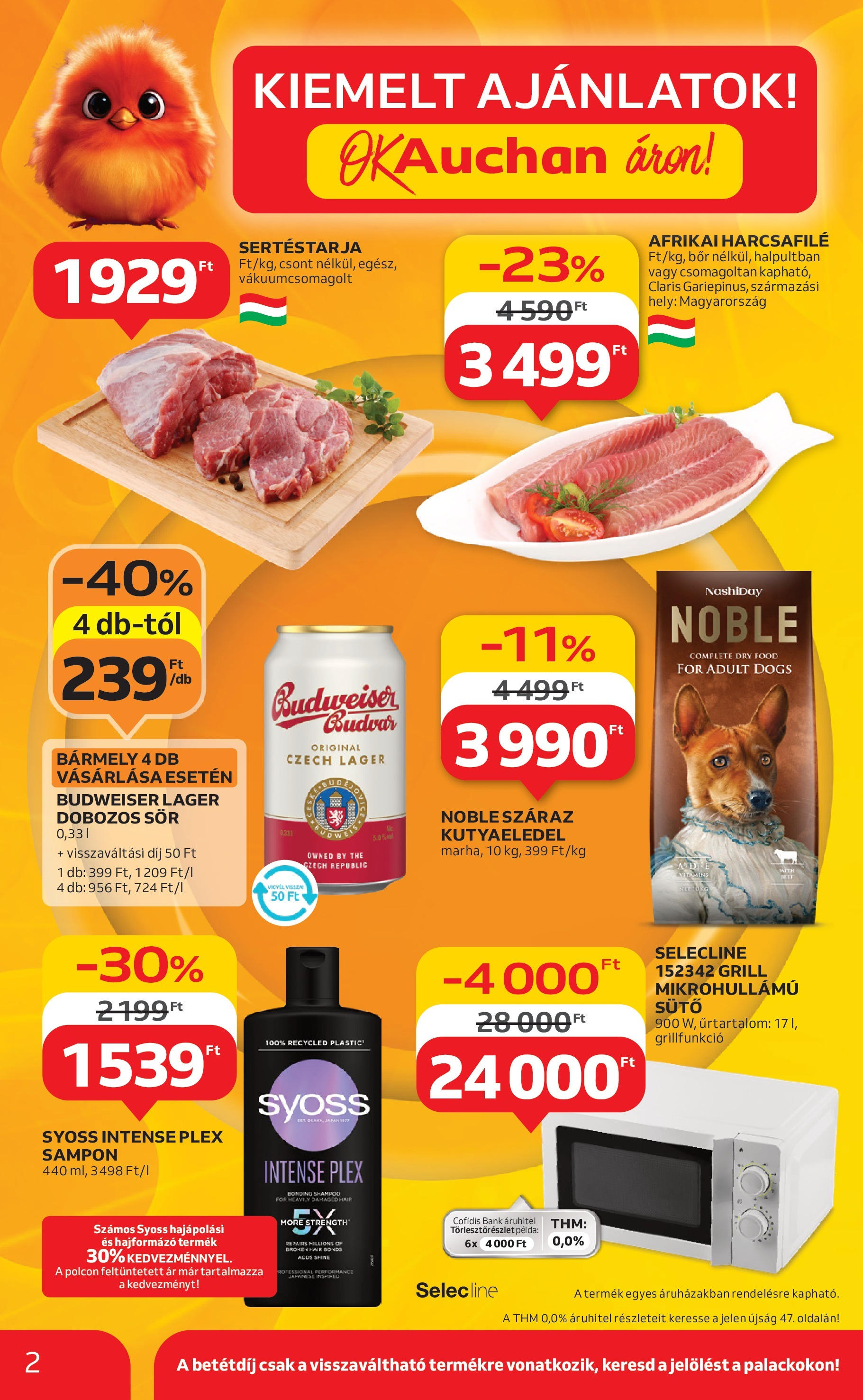 Auchan Akciós újság - 2025.08.07. -tól/töl > akció, lapozható szórólap 🛍️ | Oldal: 2 | Termékek: Grill, Kutyaeledel, Hajformázó, Afrikai harcsafilé
