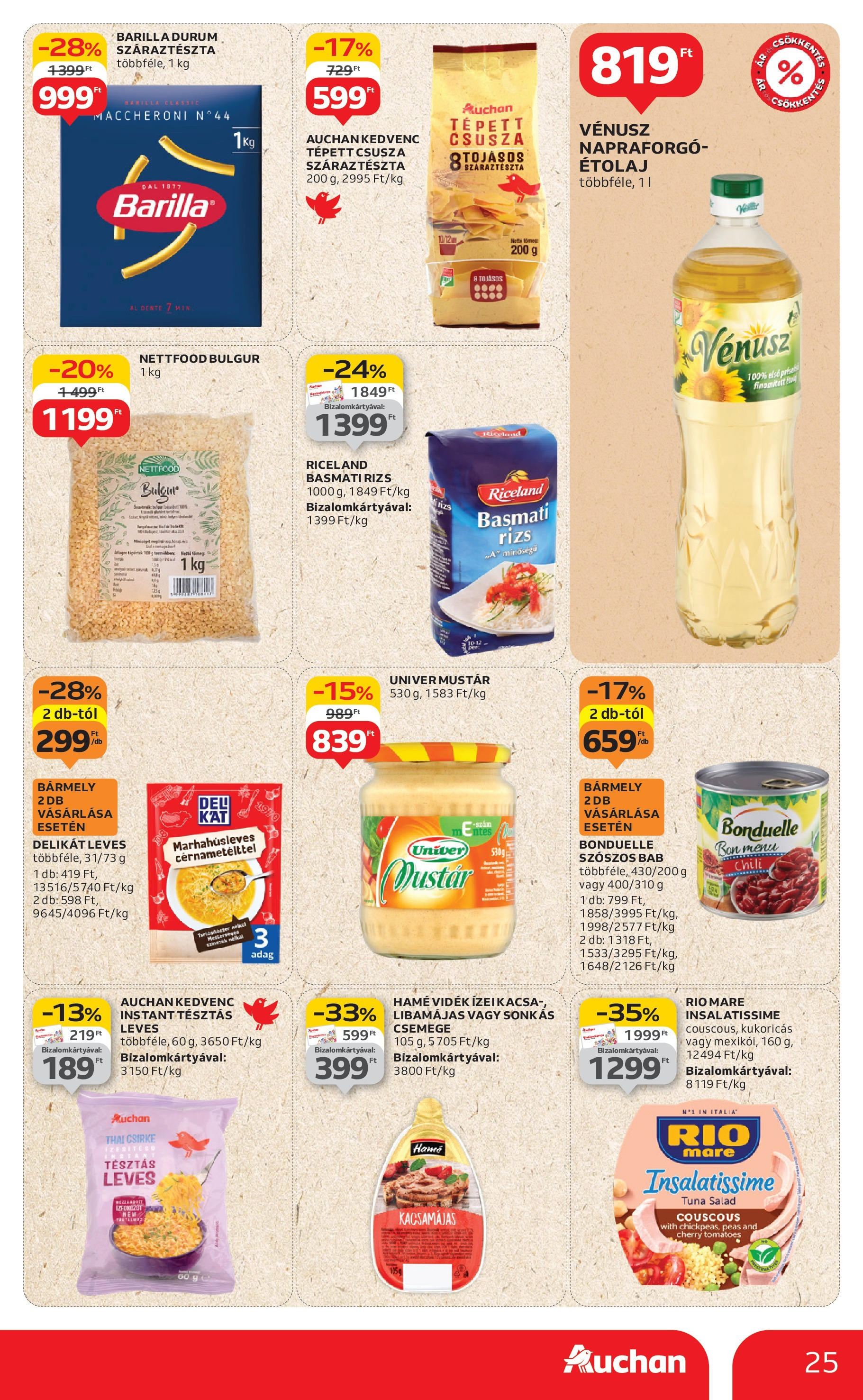 Auchan Akciós újság - 2025.08.07. -tól/töl > akció, lapozható szórólap 🛍️ | Oldal: 25 | Termékek: Chili, Étolaj, Száraztészta, Mustár