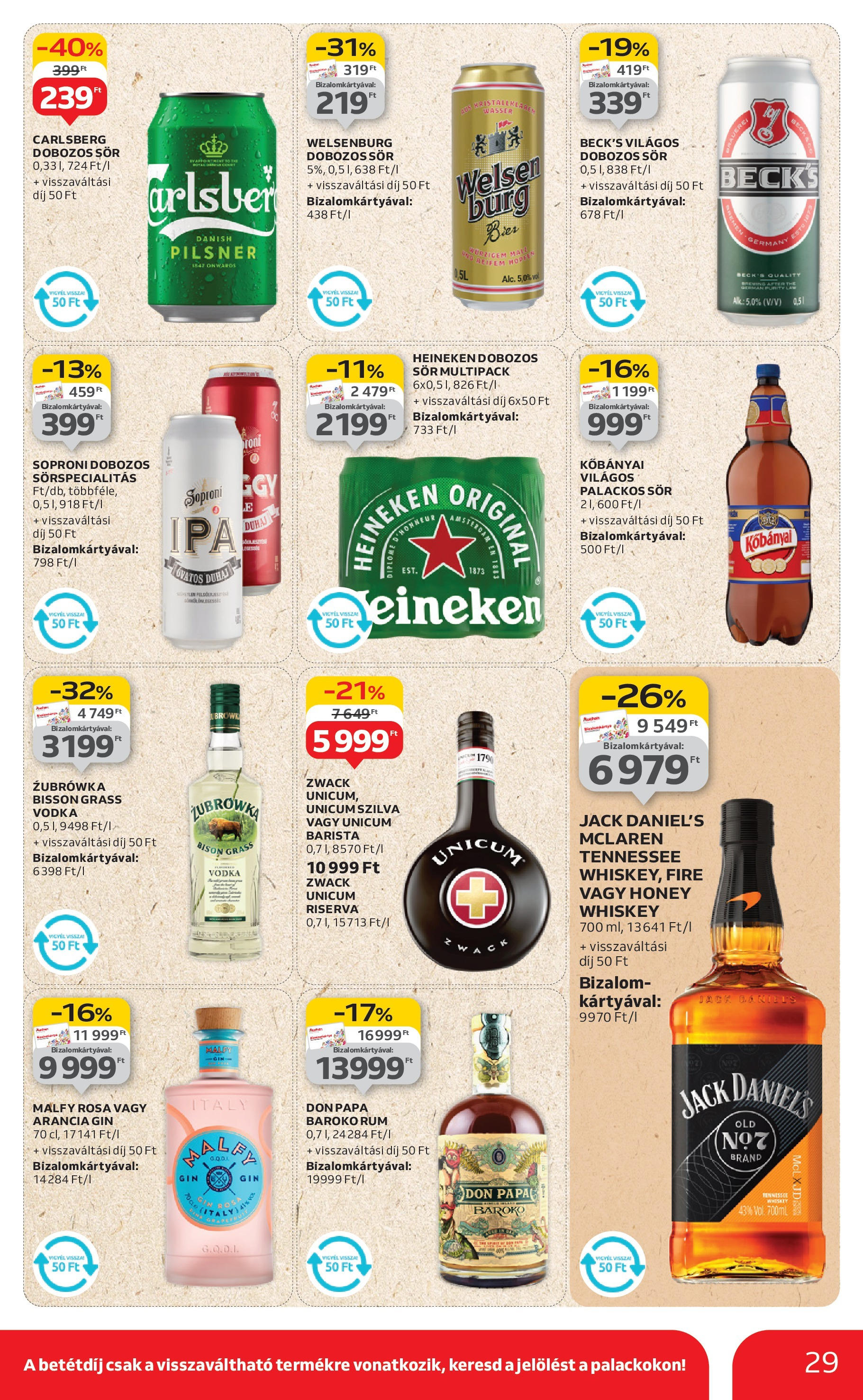 Auchan Akciós újság - 2025.08.07. -tól/töl > akció, lapozható szórólap 🛍️ | Oldal: 29 | Termékek: Szilva, Dobozos sör, Sör, Gin