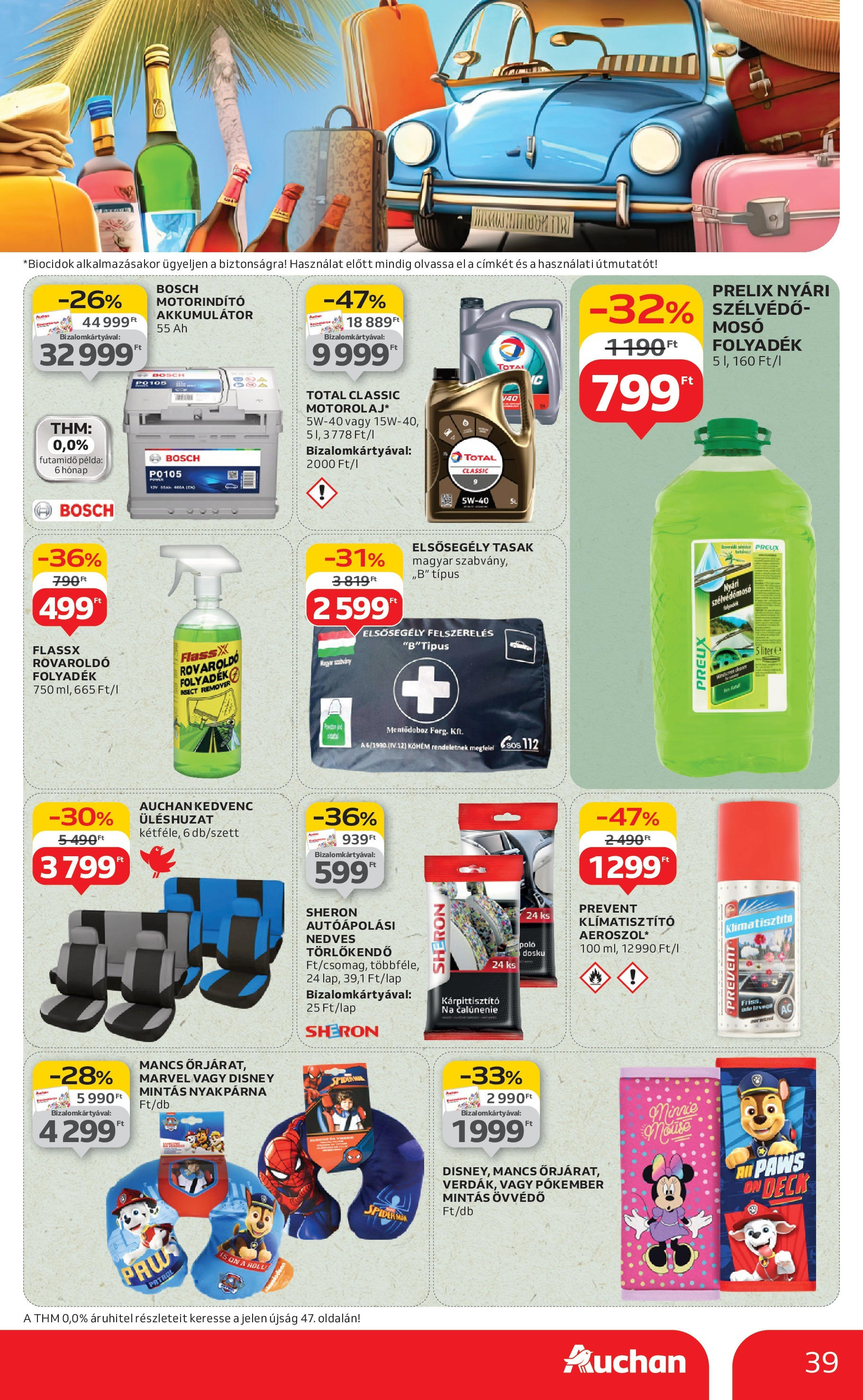 Auchan Akciós újság - 2025.08.07. -tól/töl > akció, lapozható szórólap 🛍️ | Oldal: 39 | Termékek: Törlőkendő, Akkumulátor