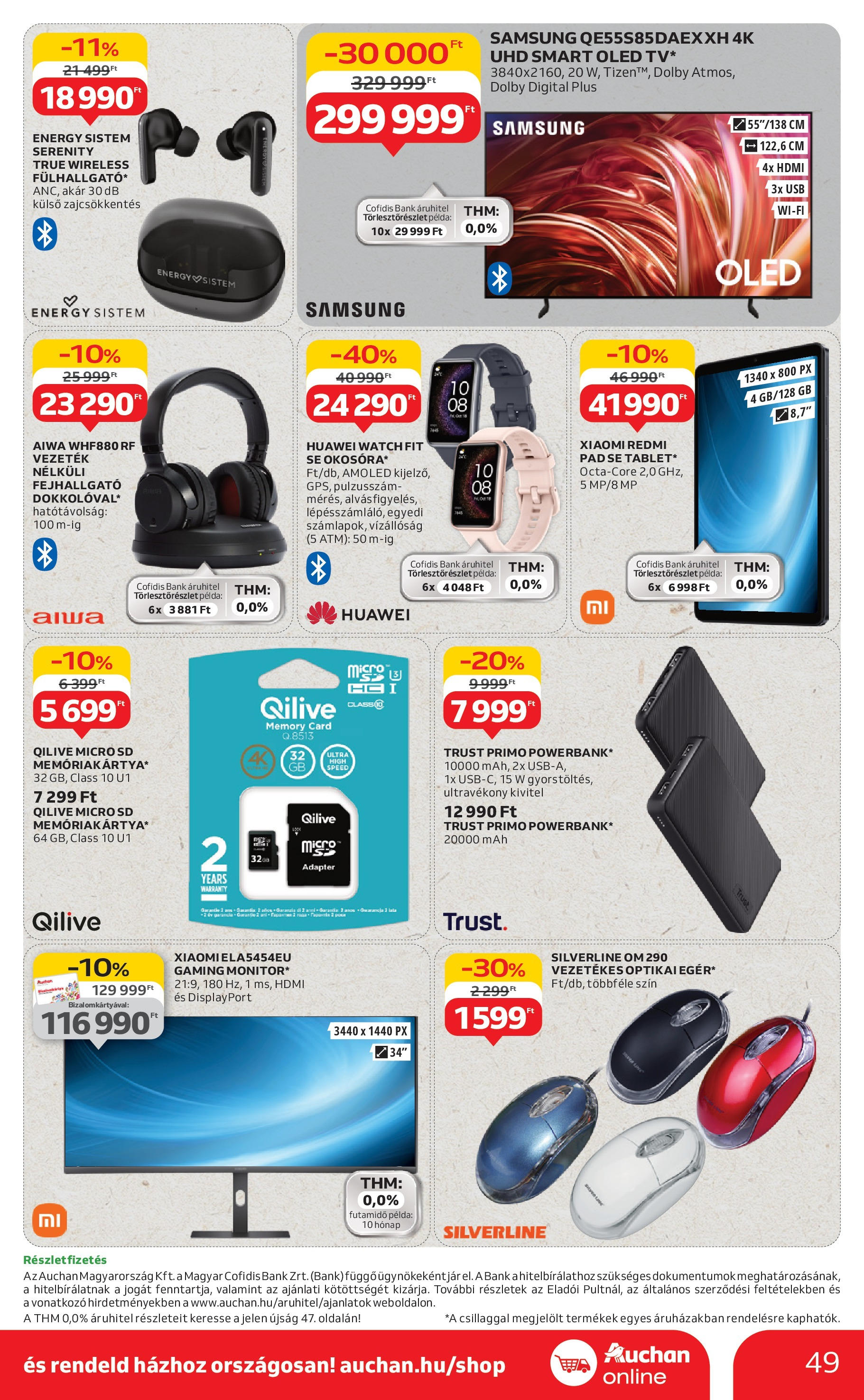 Auchan Akciós újság - 2025.08.07. -tól/töl > akció, lapozható szórólap 🛍️ | Oldal: 49 | Termékek: Fejhallgató, Adapter, Xiaomi, Samsung