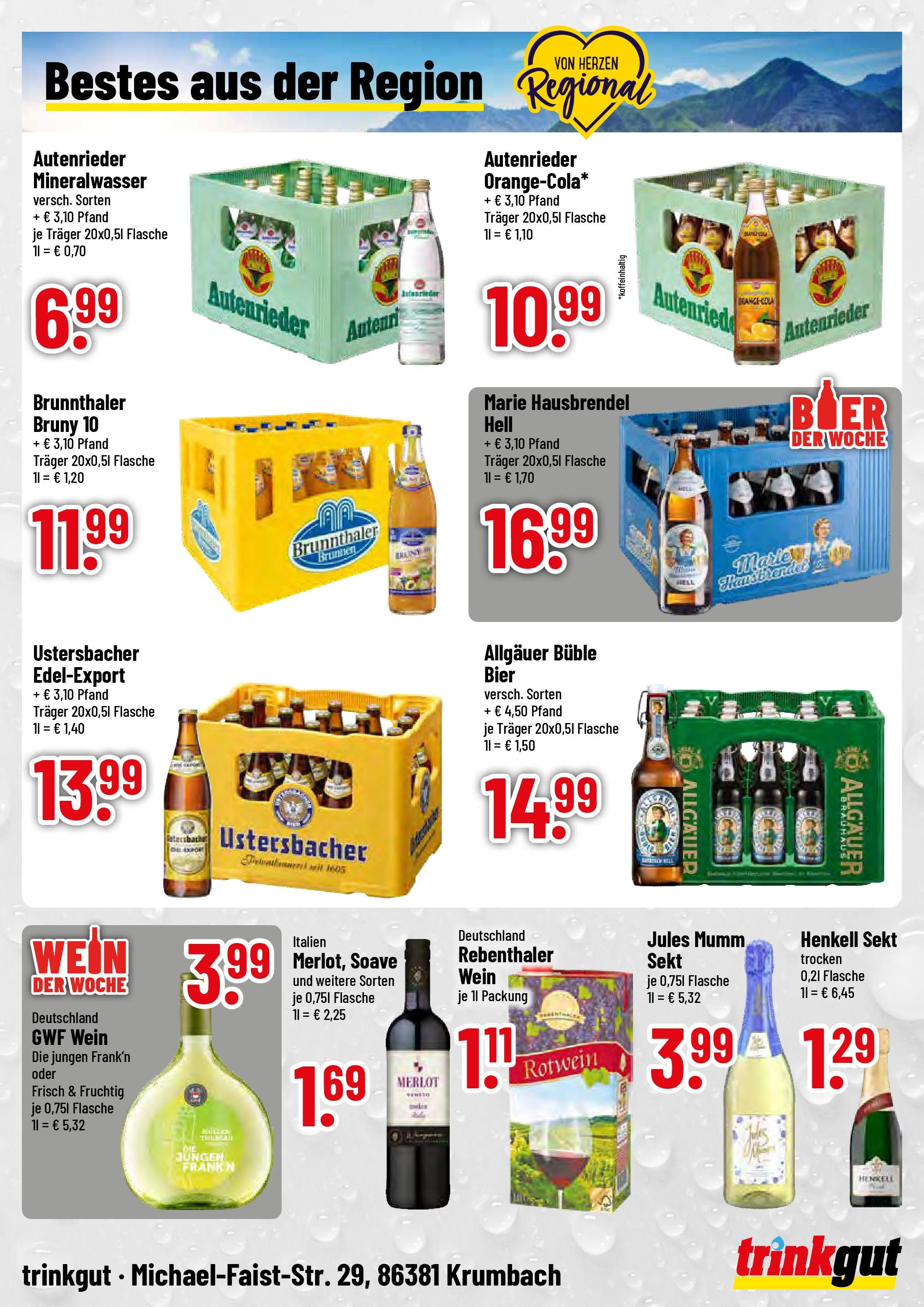 Trinkgut prospekt Krumbach (ab 11.08.2025) » Angebote ab Montag | Seite: 4 | Produkte: Bier, Rotwein, Jules mumm, Wein Trinkgut prospekt Krumbach (ab 11.08.2025) » Angebote online | Seite: 4 | Produkte: Bier, Rotwein, Jules mumm, Wein