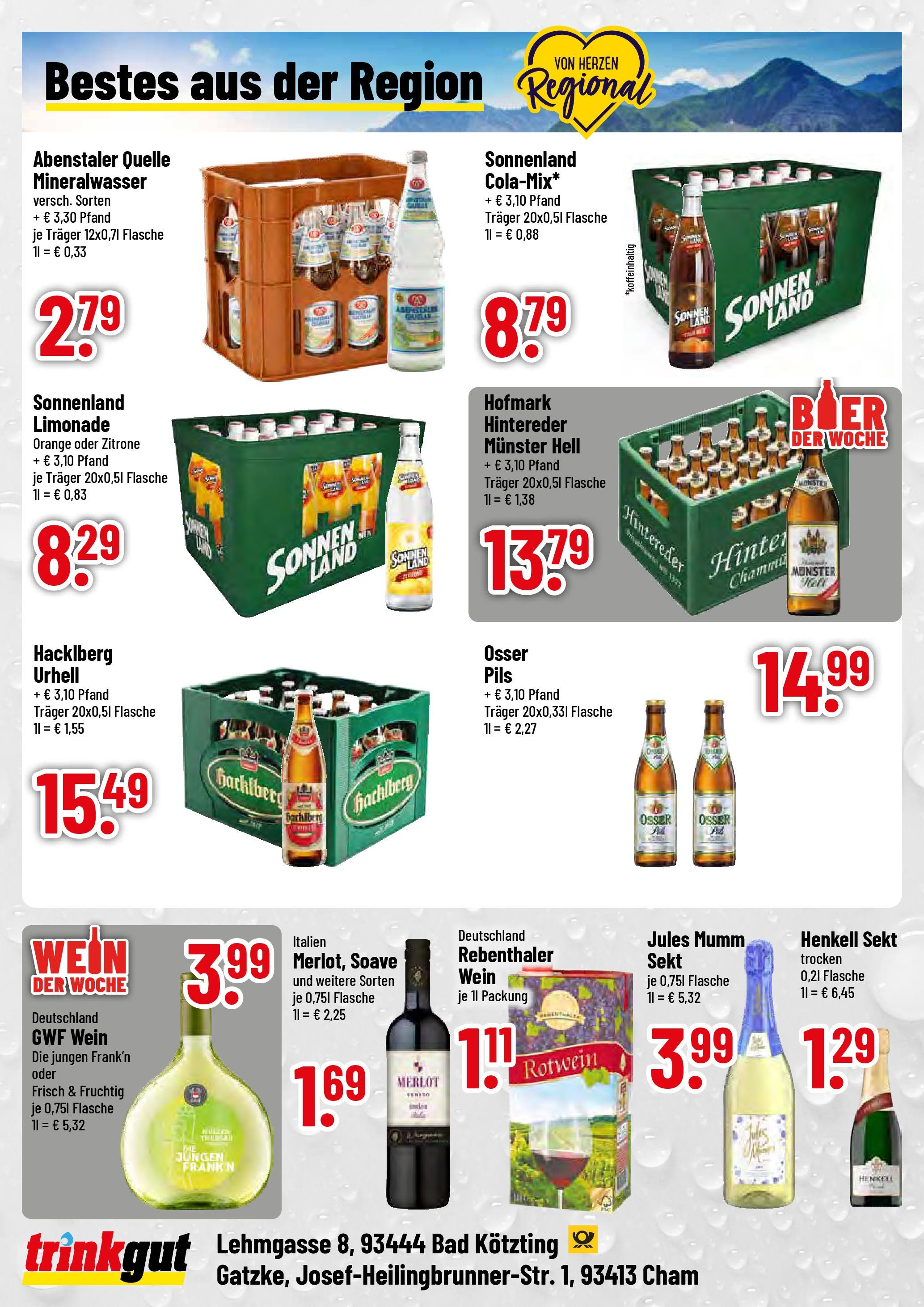 Trinkgut prospekt Bad Kötzting (ab 10.08.2025) » Angebote ab Montag | Seite: 4 | Produkte: Sekt, Bad, Mineralwasser, Wein Trinkgut prospekt Bad Kötzting (ab 10.08.2025) » Angebote online | Seite: 4 | Produkte: Sekt, Bad, Mineralwasser, Wein