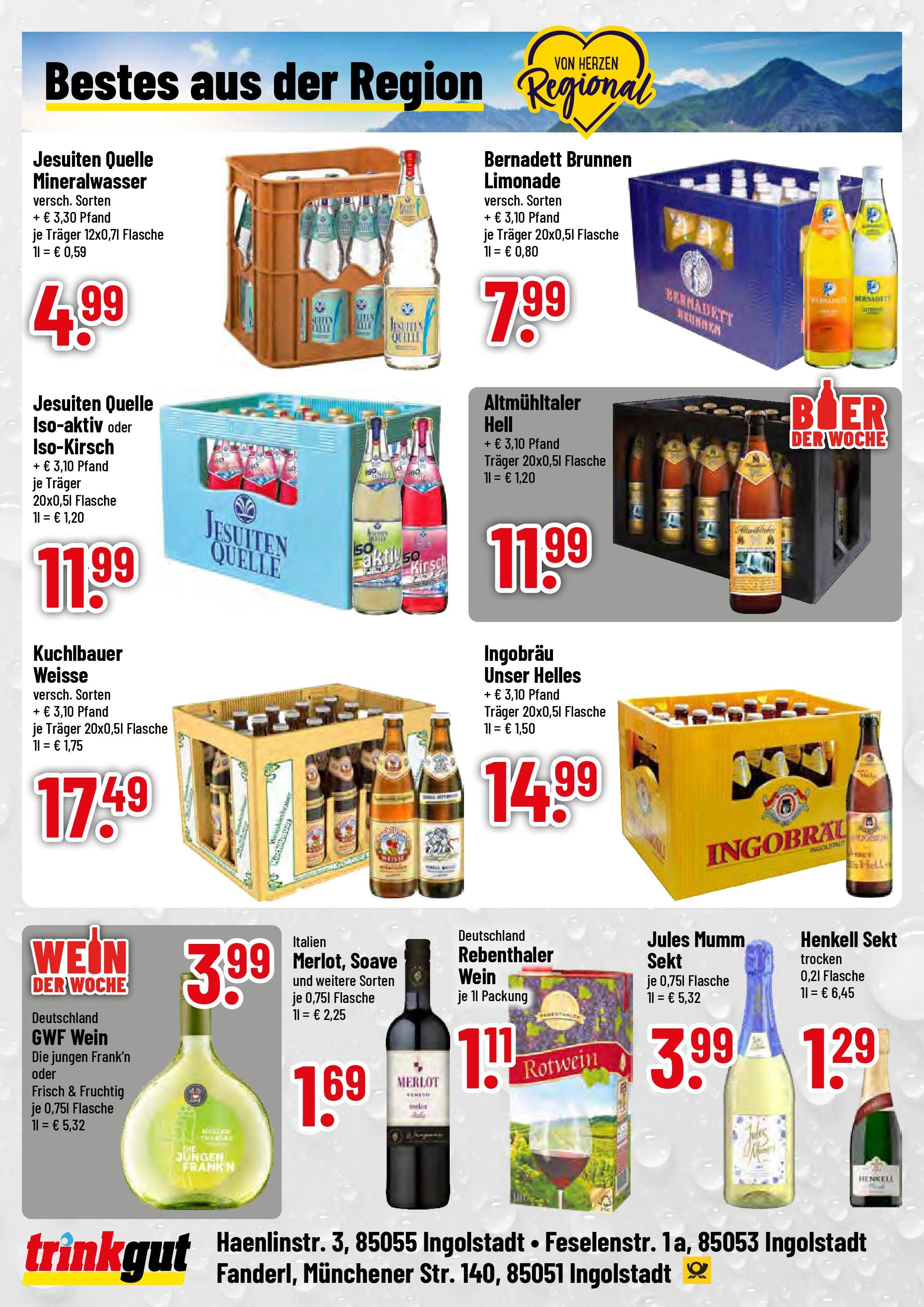 Trinkgut prospekt Ingolstadt	 (ab 10.08.2025) » Angebote online | Seite: 4 | Produkte: Bier, Limonade, Jules mumm, Mineralwasser