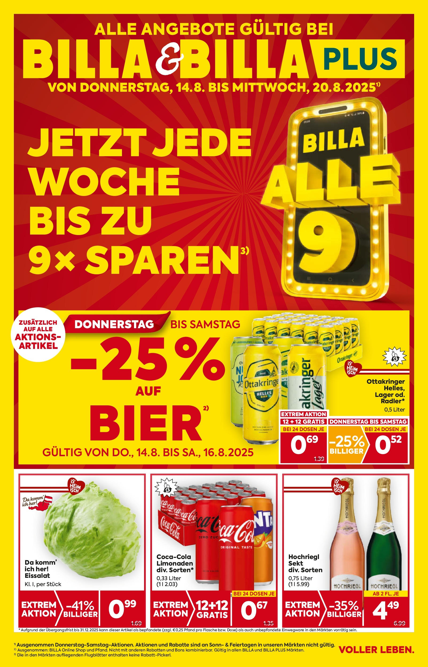  BILLA Flugblatt ab 14.08.2025 vorschau >> Wien - Seite 1