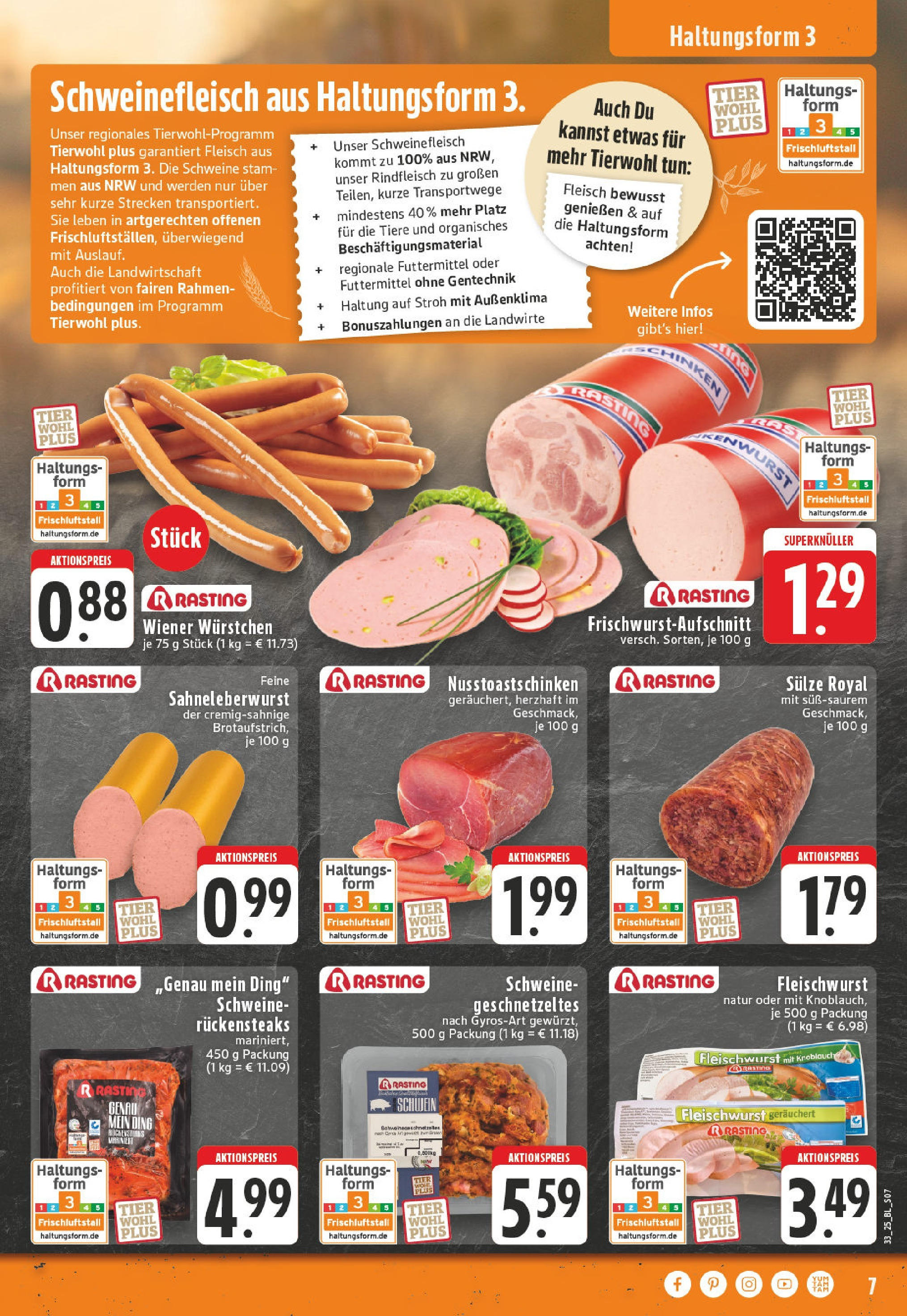 Edeka prospekt Alfter-Witterschlick (ab 10.08.2025) » Angebote Online | Seite: 7 | Produkte: Schinken, Schweinefleisch, Rindfleisch, Fleisch Edeka prospekt Alfter-Witterschlick (ab 10.08.2025) » Angebote Online | Seite: 7 | Produkte: Schinken, Schweinefleisch, Rindfleisch, Fleisch