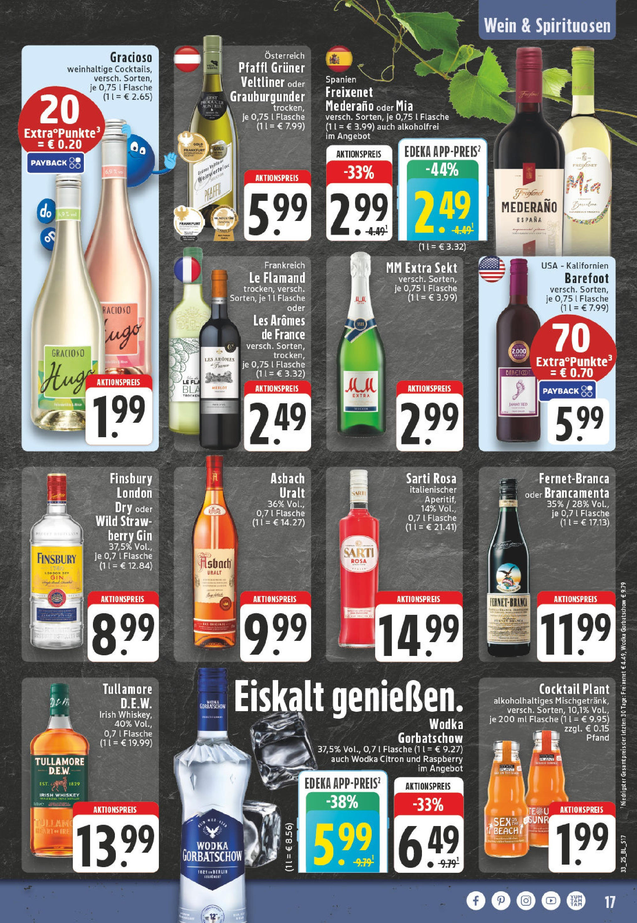 Edeka prospekt Alfter-Witterschlick (ab 10.08.2025) » Angebote Online | Seite: 17 | Produkte: Wodka gorbatschow, Gin, Wodka, Whiskey Edeka prospekt Alfter-Witterschlick (ab 10.08.2025) » Angebote Online | Seite: 17 | Produkte: Wodka gorbatschow, Gin, Wodka, Whiskey