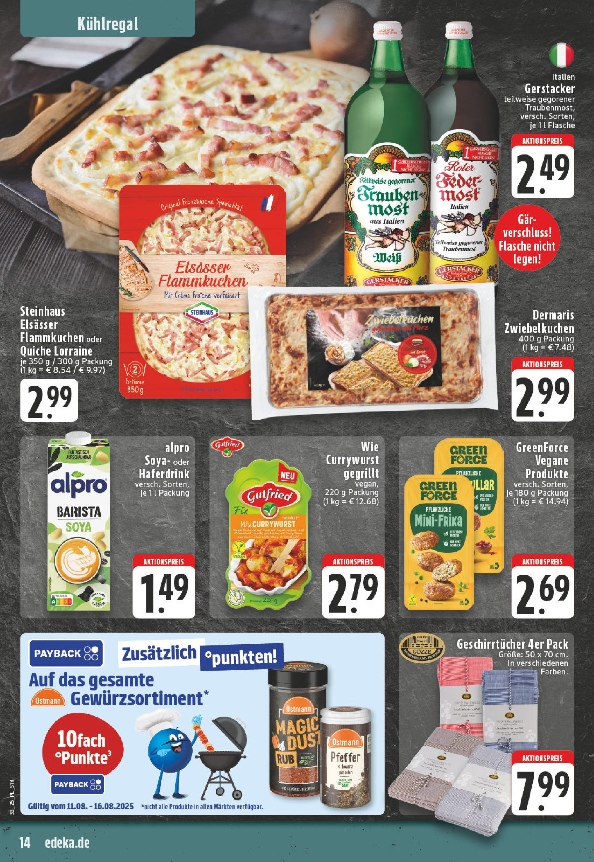 Edeka prospekt Titz	 (ab 11.08.2025) » Angebote Online | Seite: 14 | Produkte: Creme, Haferdrink, Alpro, Pizza