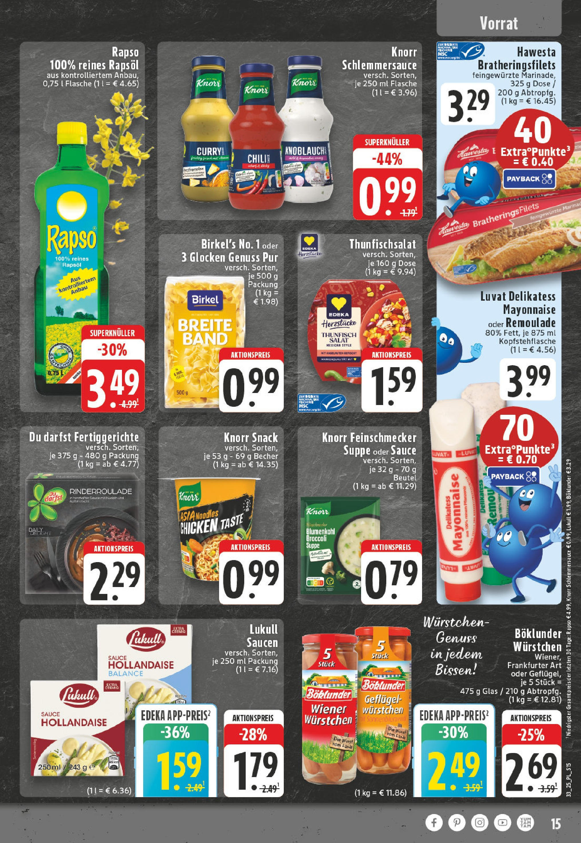 Edeka prospekt Titz	 (ab 11.08.2025) » Angebote Online | Seite: 15 | Produkte: Knoblauch, Chili, Pasta, Salat